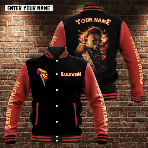 Personalized Michael Myers Halloween Baseball Jacket for Men & Women | Movie Fan Gift