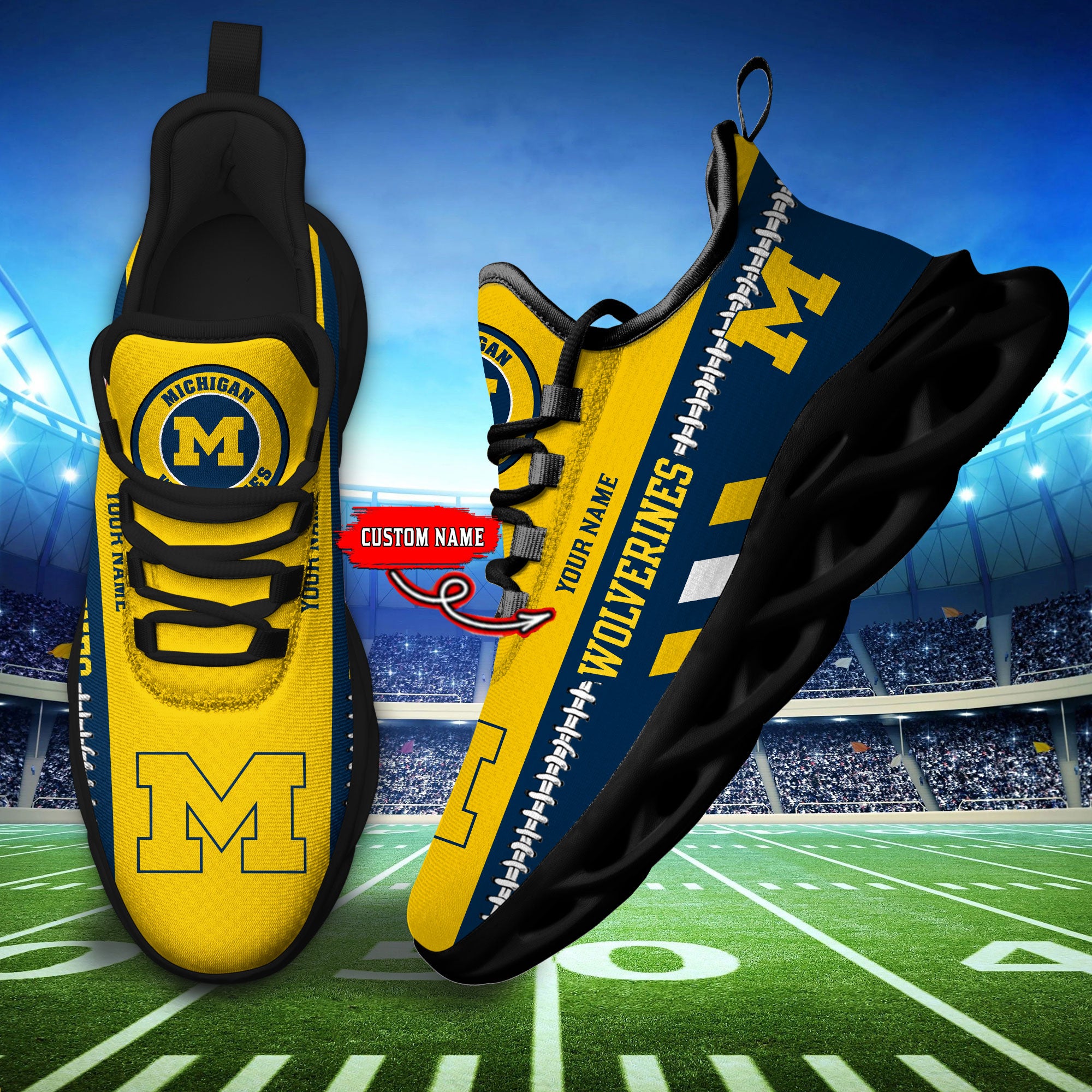 Personalized Michigan Wolverines Max Soul Shoes Sneakers for Men And Women – NCAA Fan Shoes, Team Sneakers - Image 4
