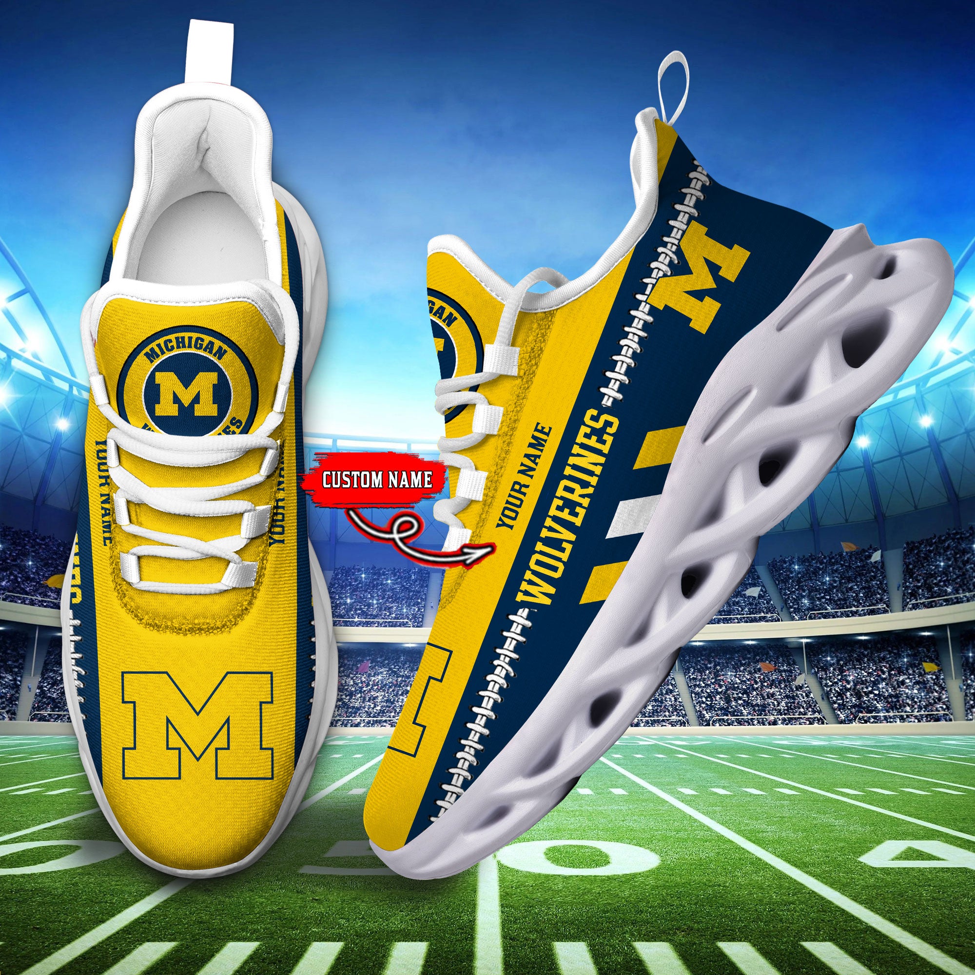 Personalized Michigan Wolverines Max Soul Shoes Sneakers for Men And Women – NCAA Fan Shoes, Team Sneakers - Image 5