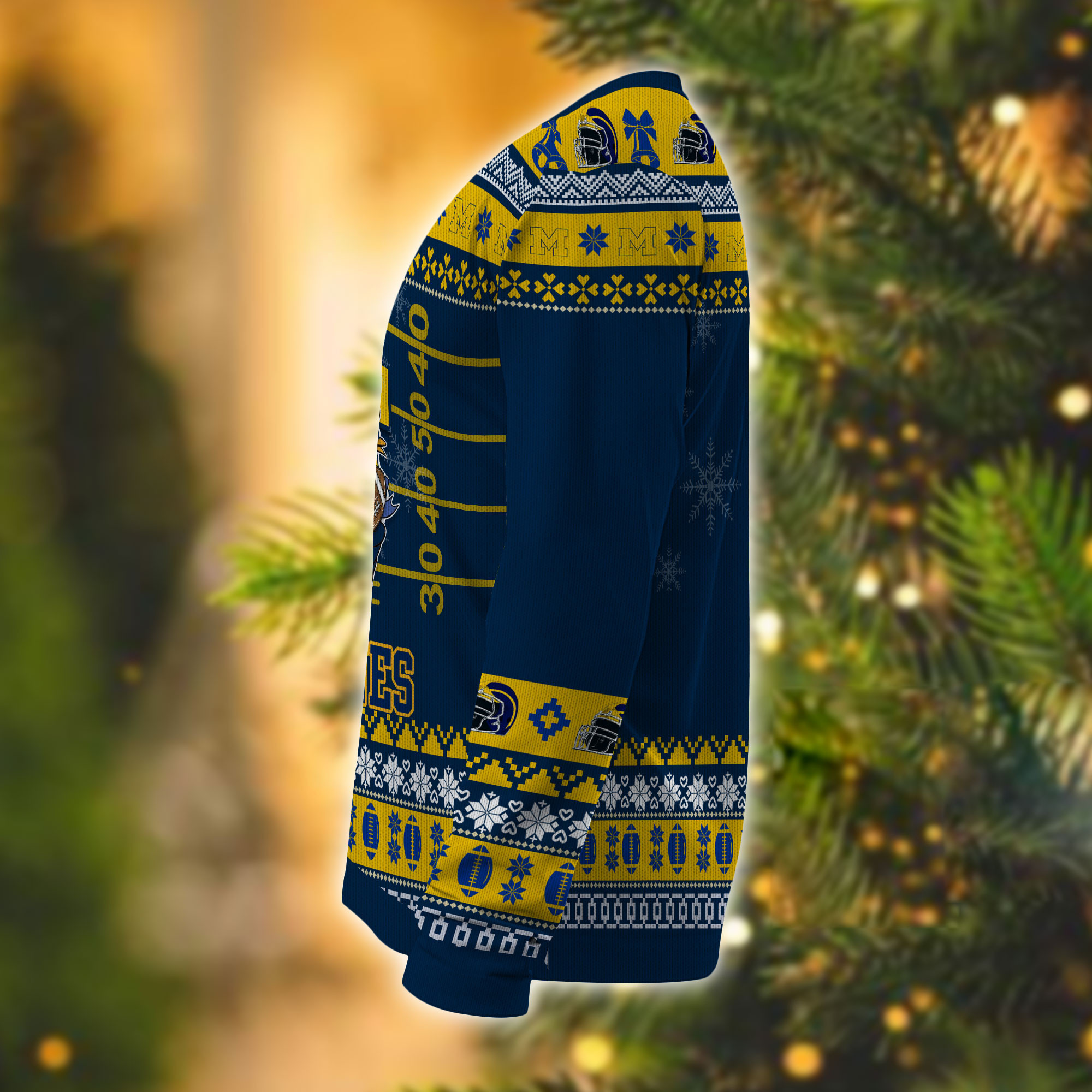 Personalized Michigan Wolverines Mickey Ugly Christmas Sweater - Image 4