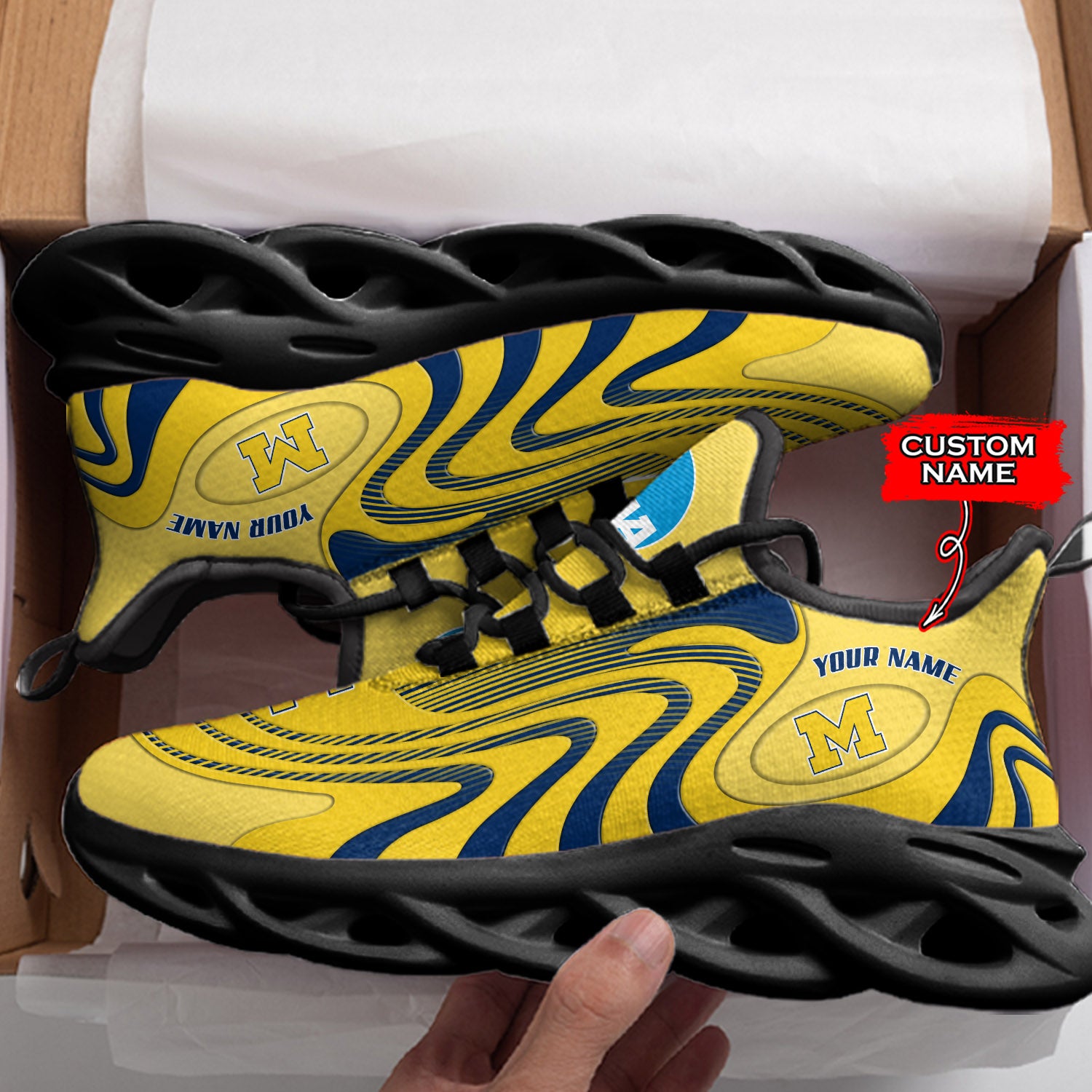 Personalized Michigan Wolverines NCAA Max Soul Shoes Sneakers for Men And Women – NCAA Fan Shoes, Team Sneakers - Image 4