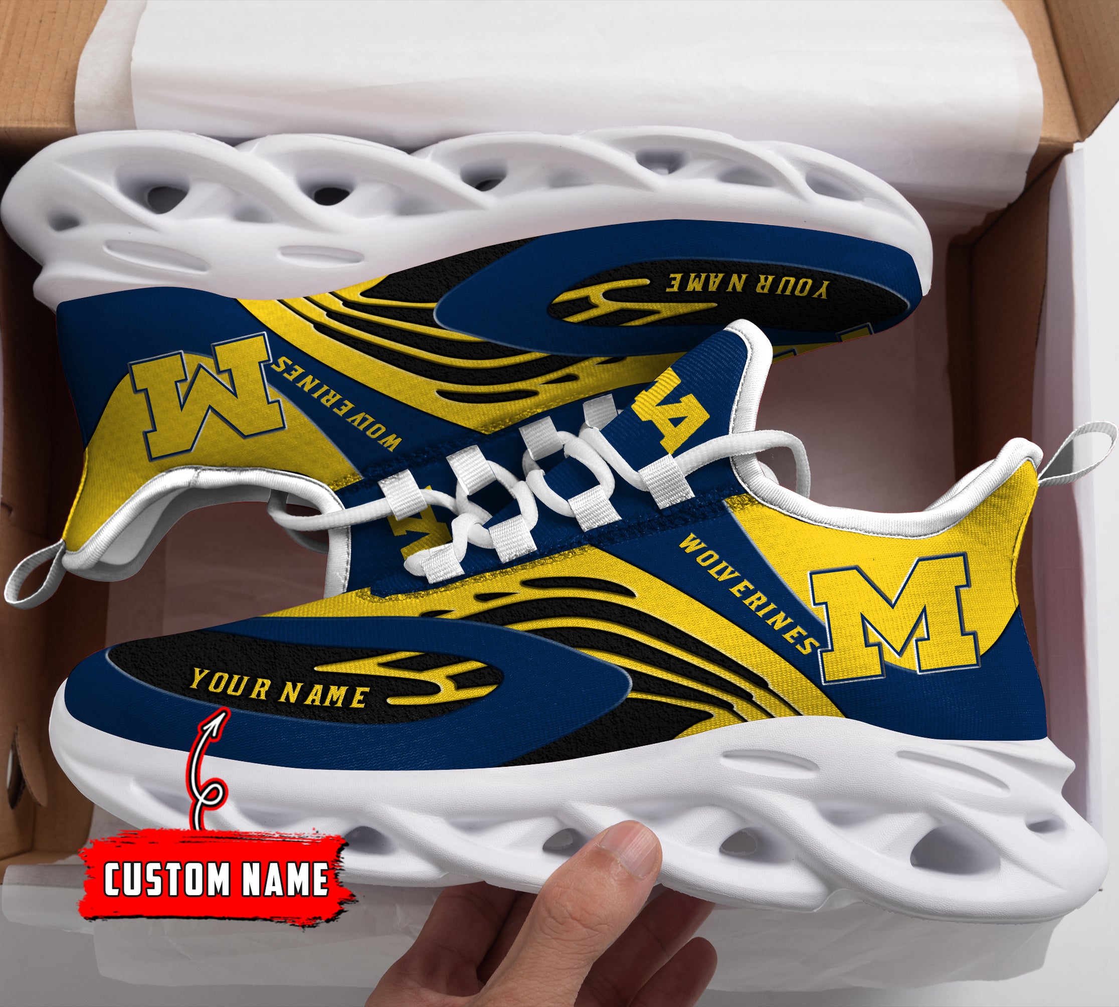 Personalized Michigan Wolverines NCAA Max Soul Shoes Sneakers for Men And Women – NCAA Fan Shoes, Team Sneakers - Image 3