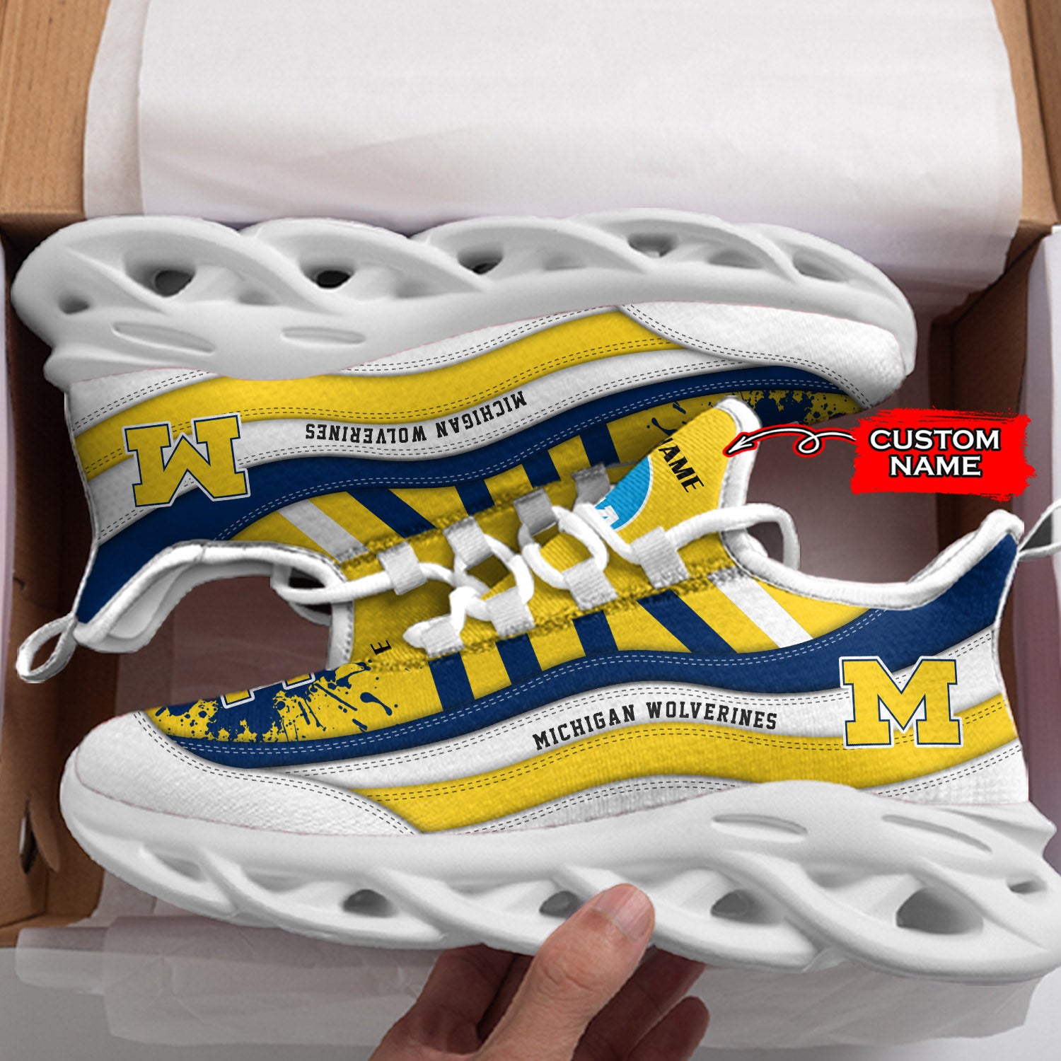 Personalized Michigan Wolverines NCAA Max Soul Shoes Sneakers for Men And Women – NCAA Fan Shoes, Team Sneakers - Image 5