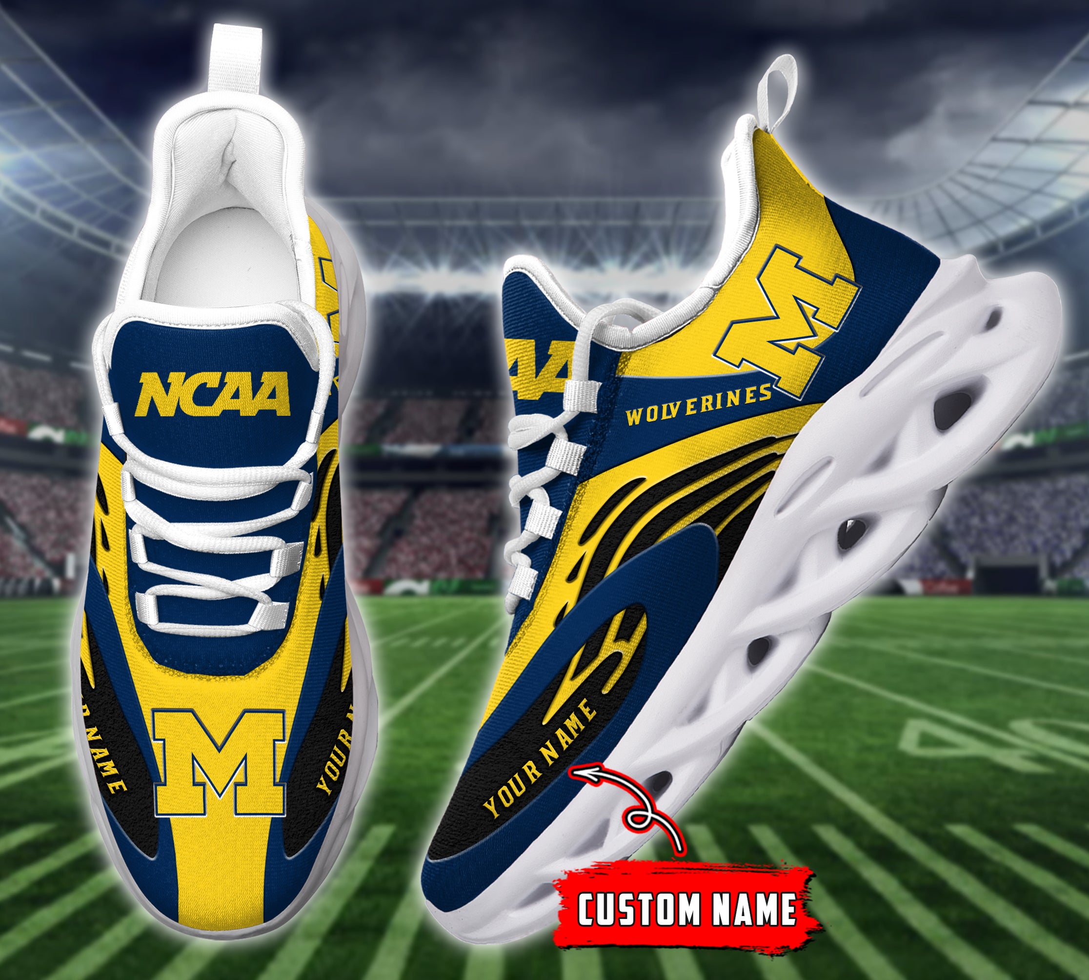 Personalized Michigan Wolverines NCAA Max Soul Shoes Sneakers for Men And Women – NCAA Fan Shoes, Team Sneakers