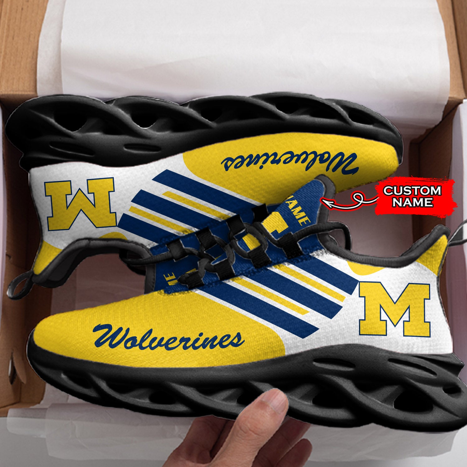 Personalized Michigan Wolverines NCAA Max Soul Shoes Sneakers for Men And Women – NCAA Fan Shoes, Team Sneakers - Image 4