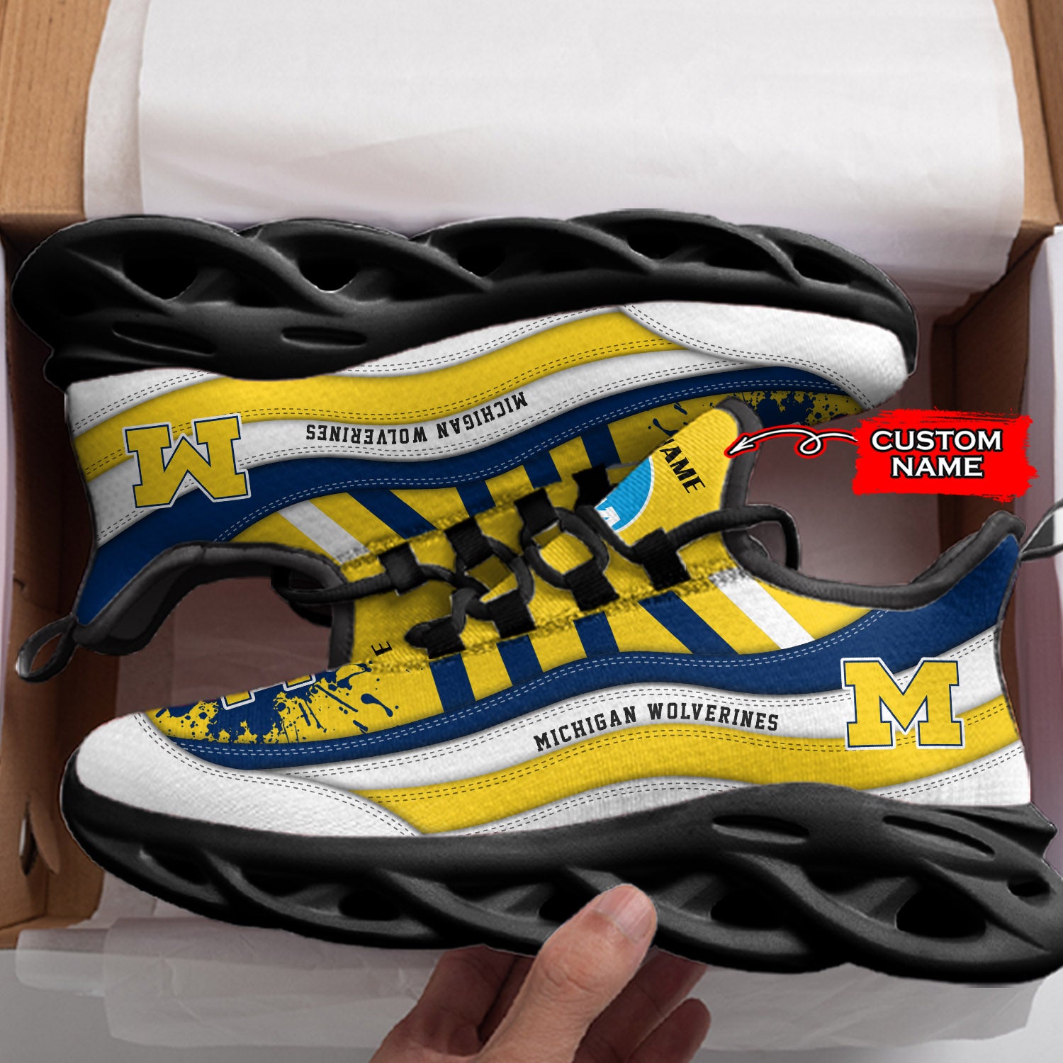 Personalized Michigan Wolverines NCAA Max Soul Shoes Sneakers for Men And Women – NCAA Fan Shoes, Team Sneakers - Image 4