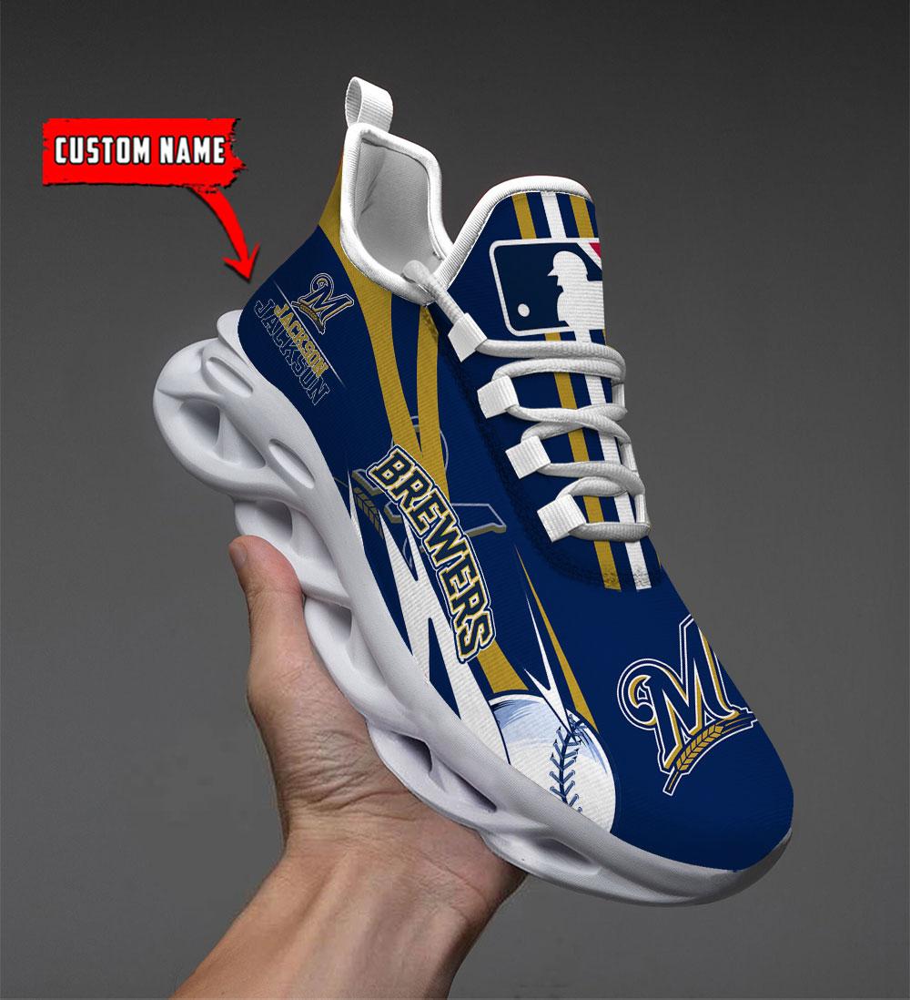 Personalized Milwaukee Brewers Max Soul Shoes Sneakers for Men And Women – MLB Baseball Fan Shoes, Team Sneakers