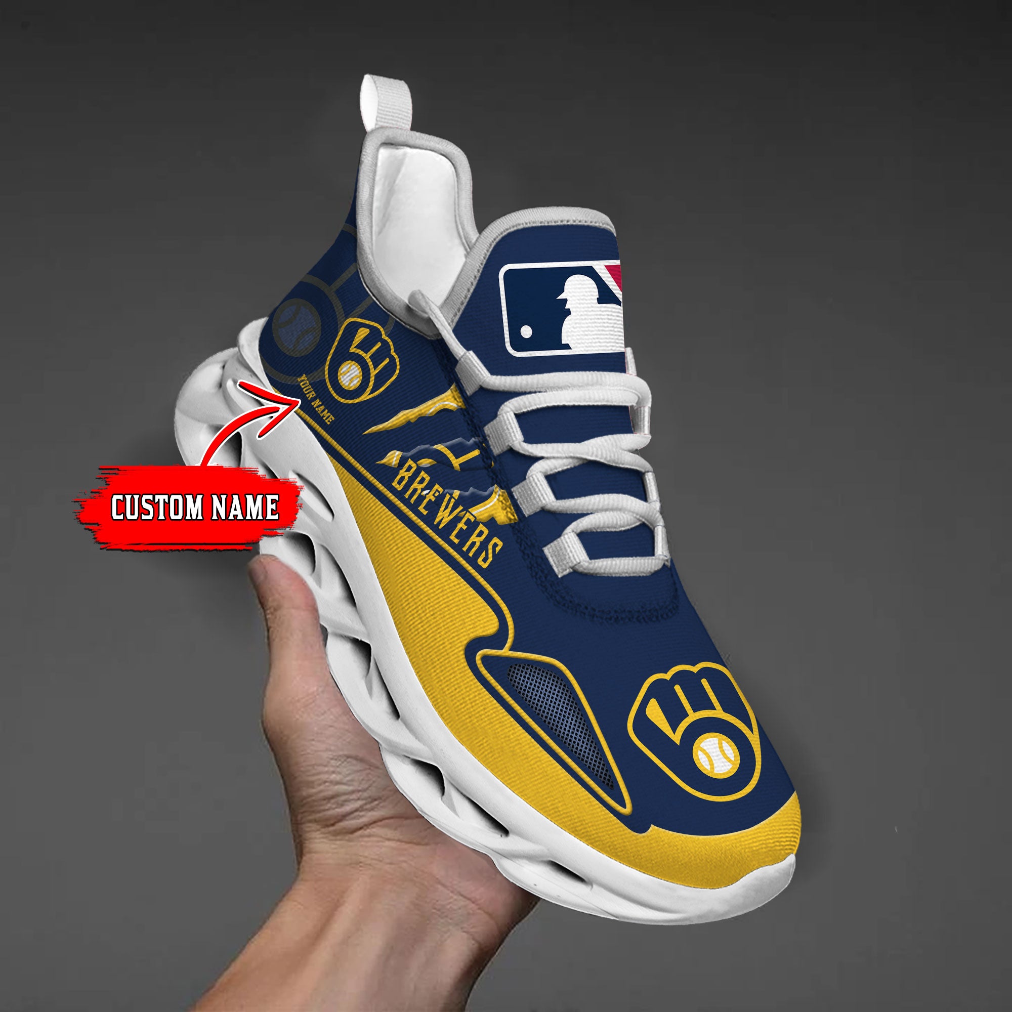 Personalized Milwaukee Brewers Max Soul Shoes Sneakers for Men And Women – MLB Baseball Fan Shoes, Team Sneakers