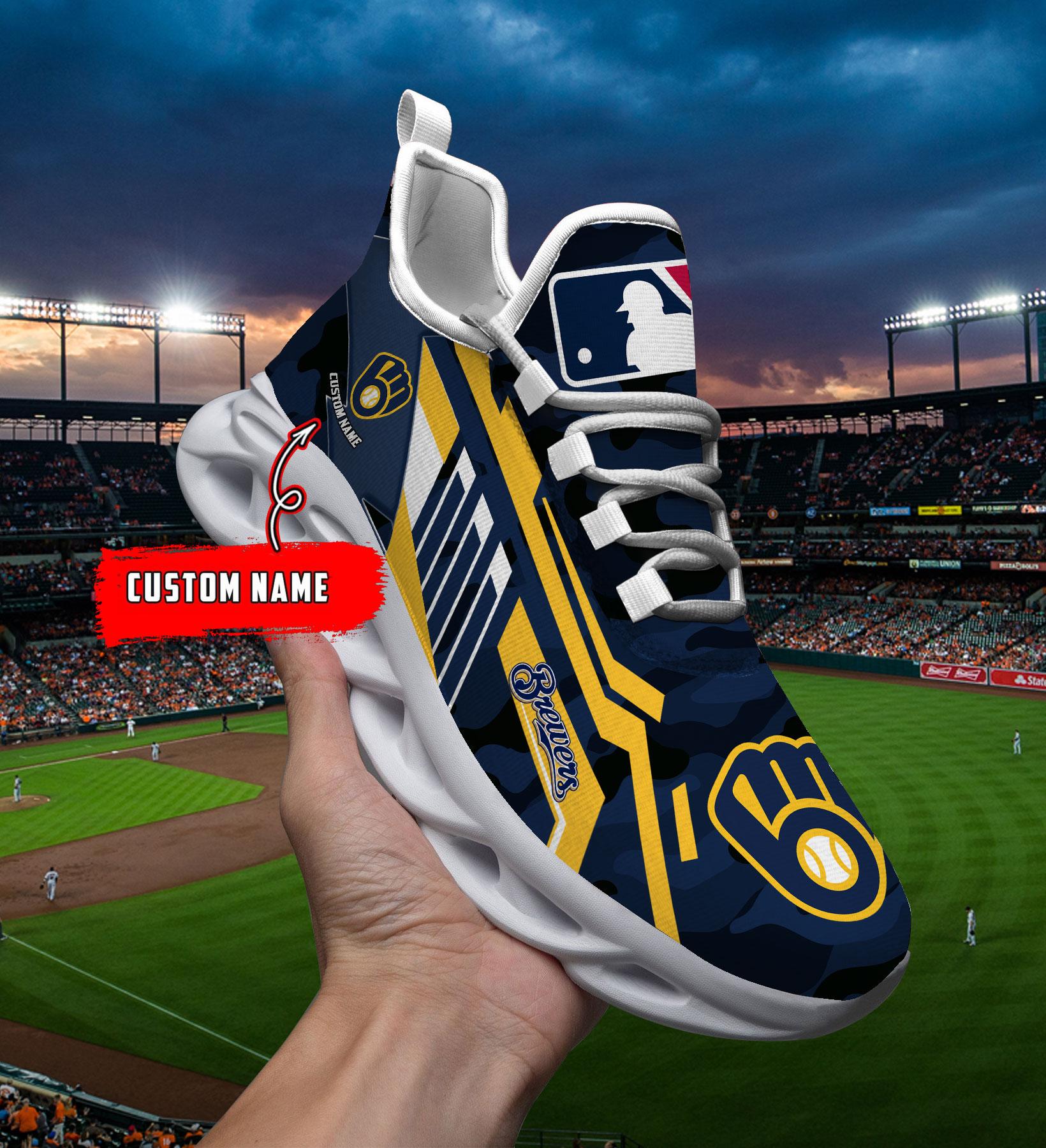 Personalized Milwaukee Brewers Max Soul Shoes Sneakers for Men And Women – MLB Baseball Fan Shoes, Team Sneakers