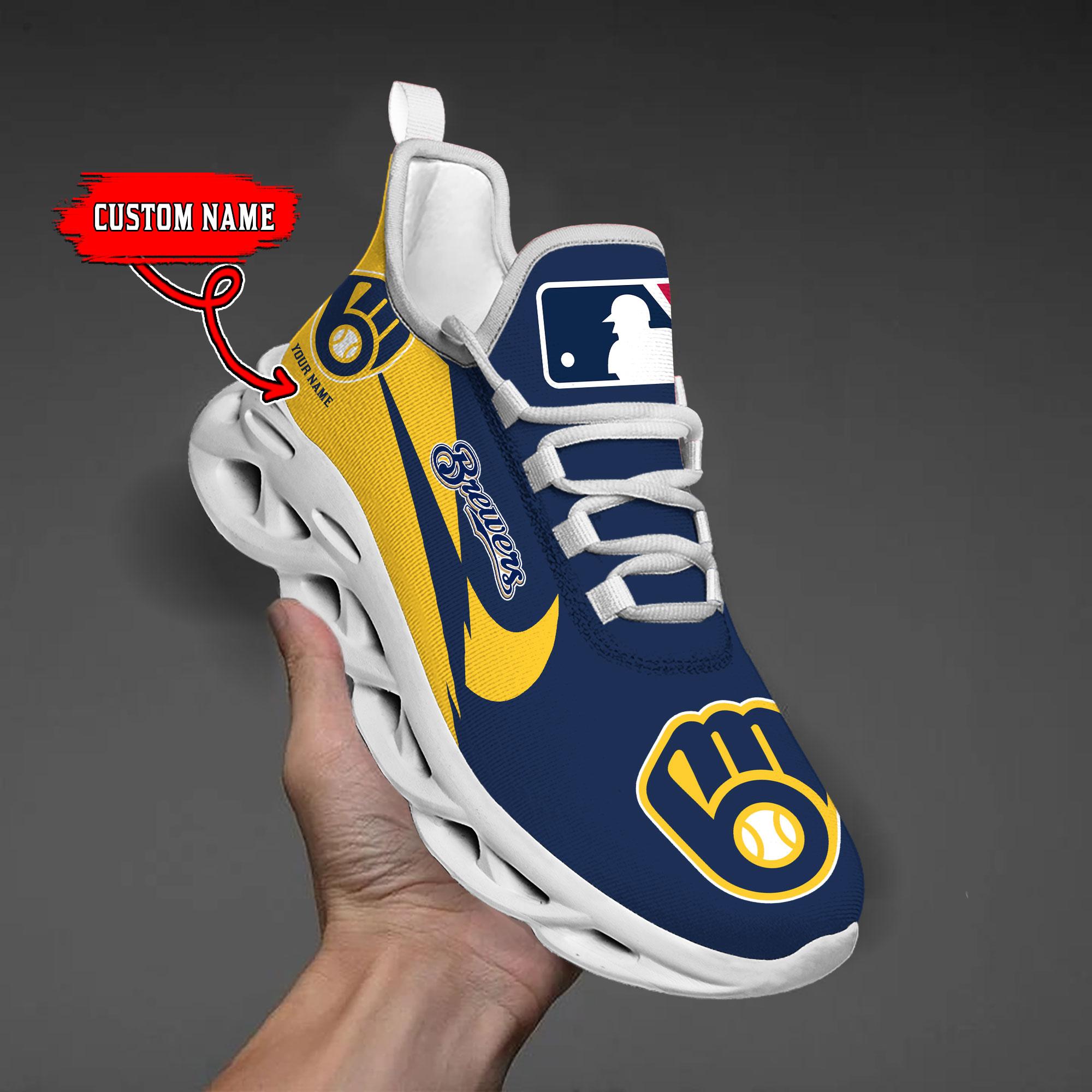 Personalized Milwaukee Brewers Max Soul Shoes Sneakers for Men And Women – MLB Baseball Fan Shoes, Team Sneakers