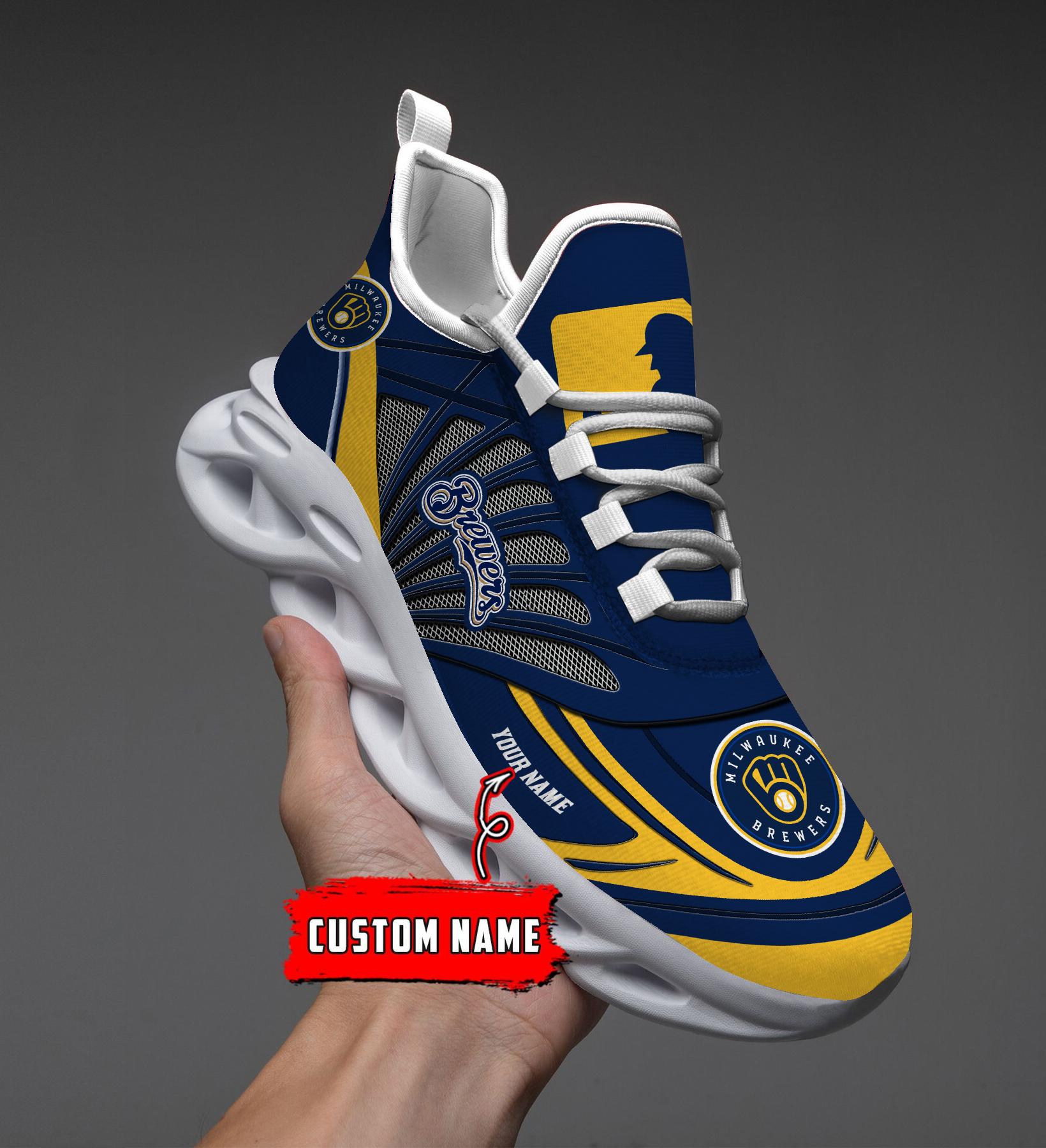 Personalized Milwaukee Brewers Max Soul Shoes Sneakers for Men And Women – MLB Baseball Fan Shoes, Team Sneakers