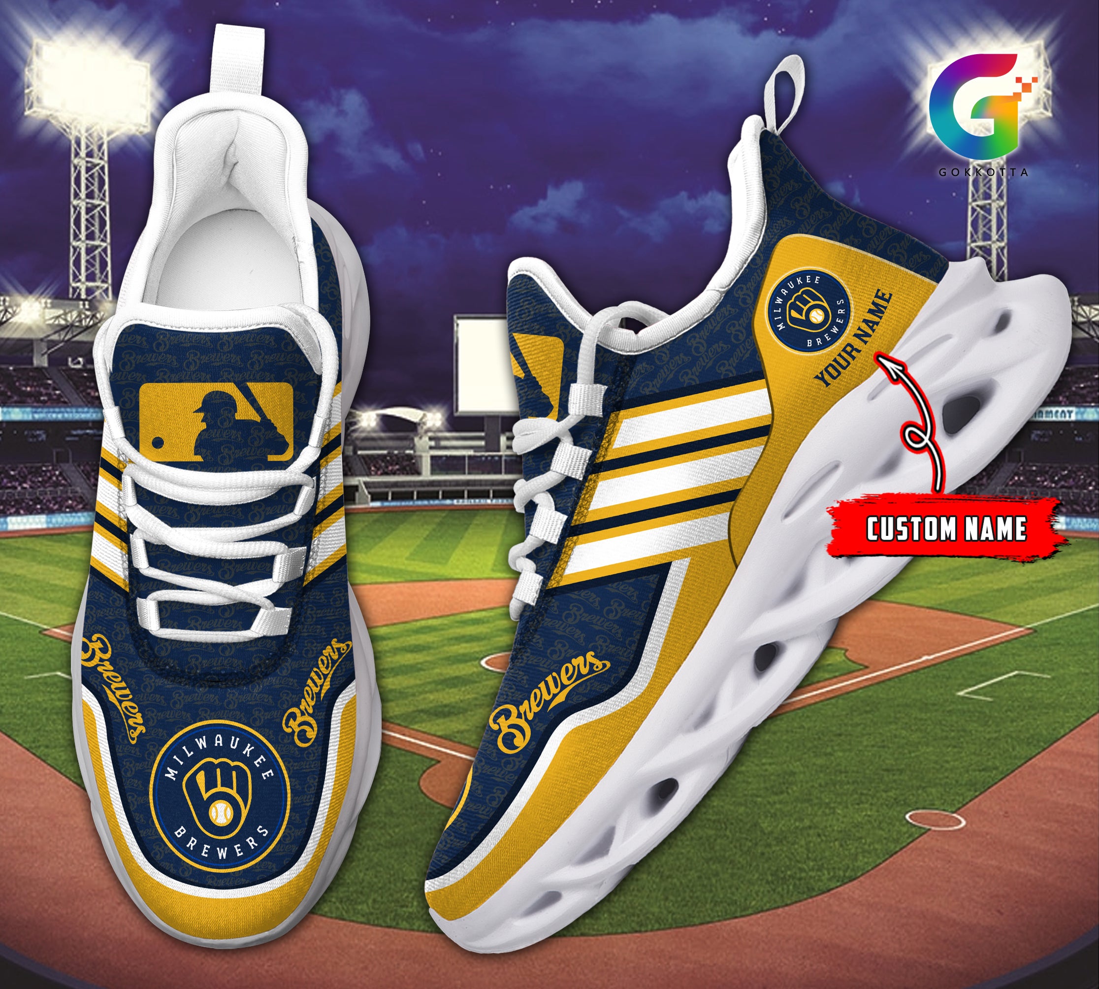 Personalized Milwaukee Brewers MLB Max Soul Shoes Sneakers for Men And Women – MLB Baseball Fan Shoes, Team Sneakers