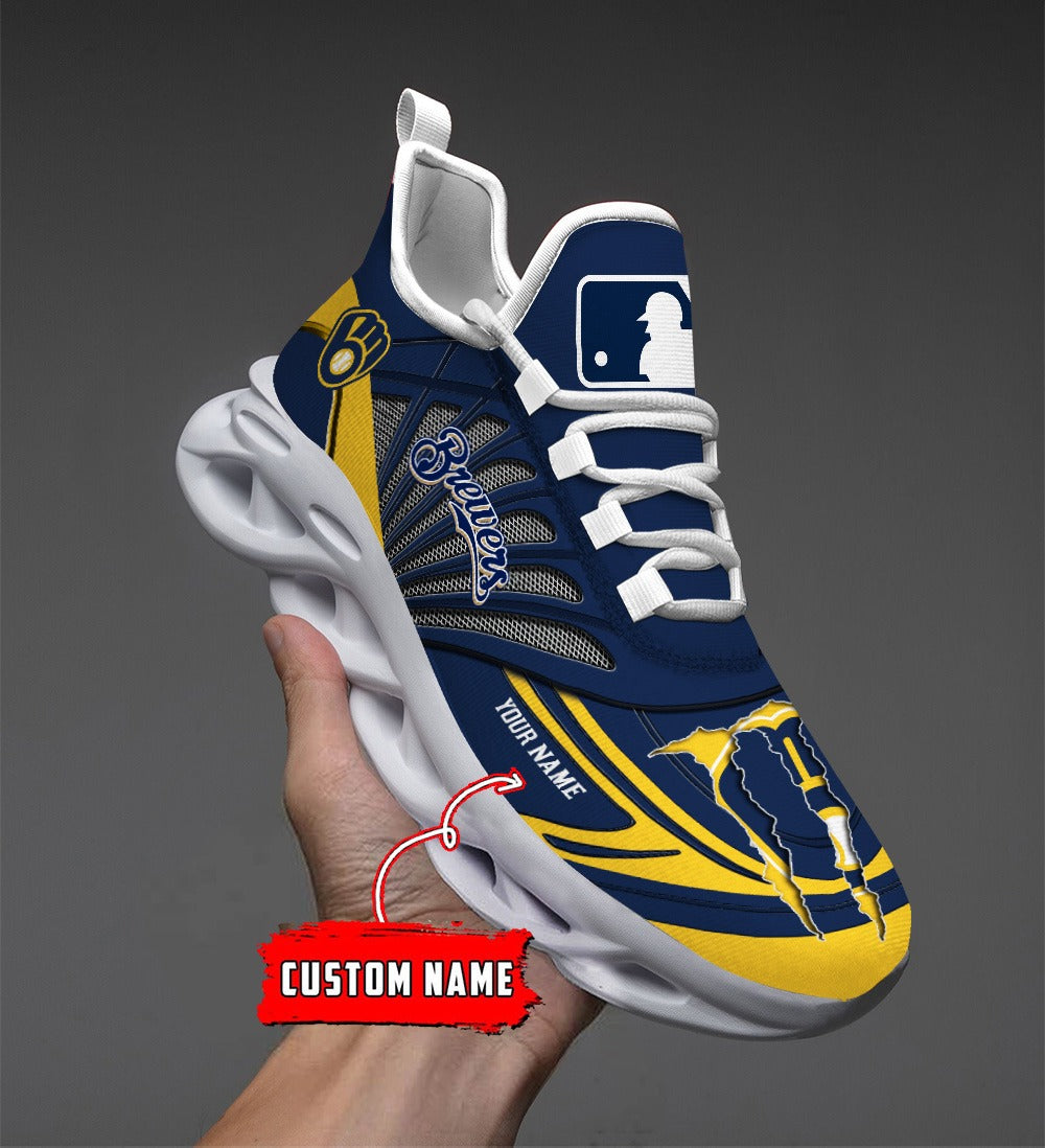 Personalized Milwaukee Brewers MLB Max Soul Shoes Sneakers for Men And Women – MLB Baseball Fan Shoes, Team Sneakers