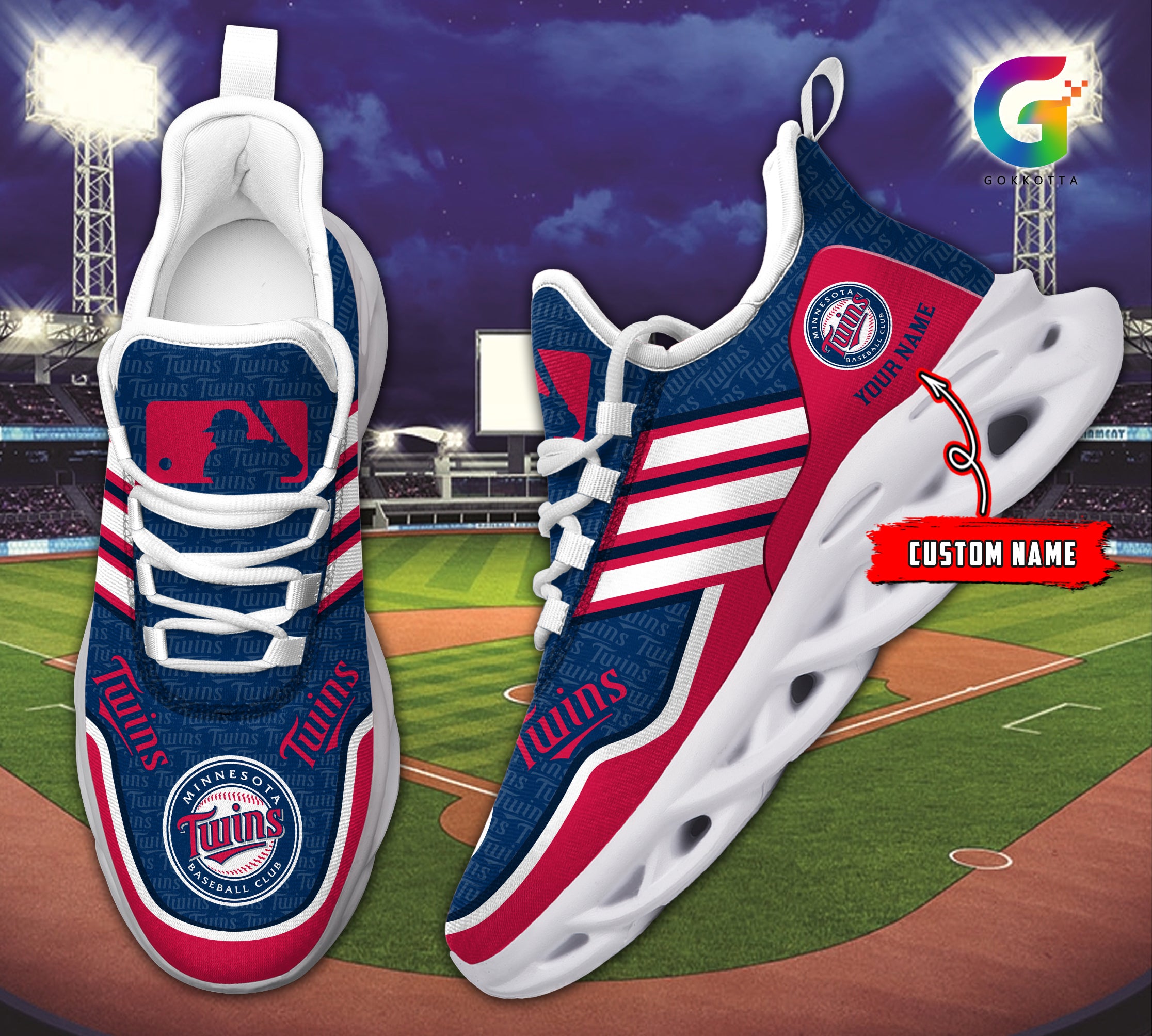 Personalized Minnesota Twins MLB Max Soul Shoes Sneakers for Men And Women – MLB Baseball Fan Shoes, Team Sneakers