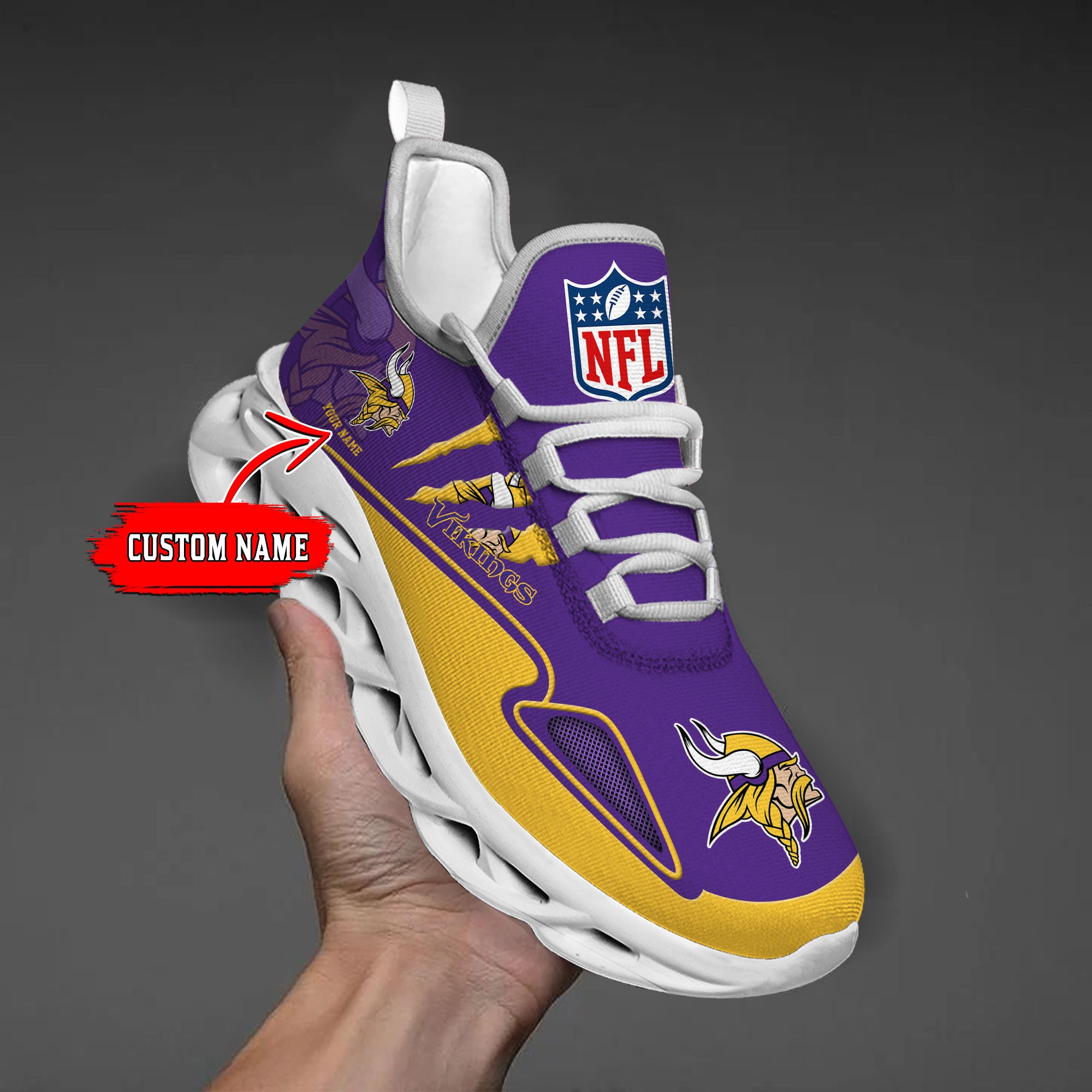 Personalized Minnesota Vikings Max Soul Shoes Sneakers for Men And Women – NFL Football Fan Shoes, Team Sneakers