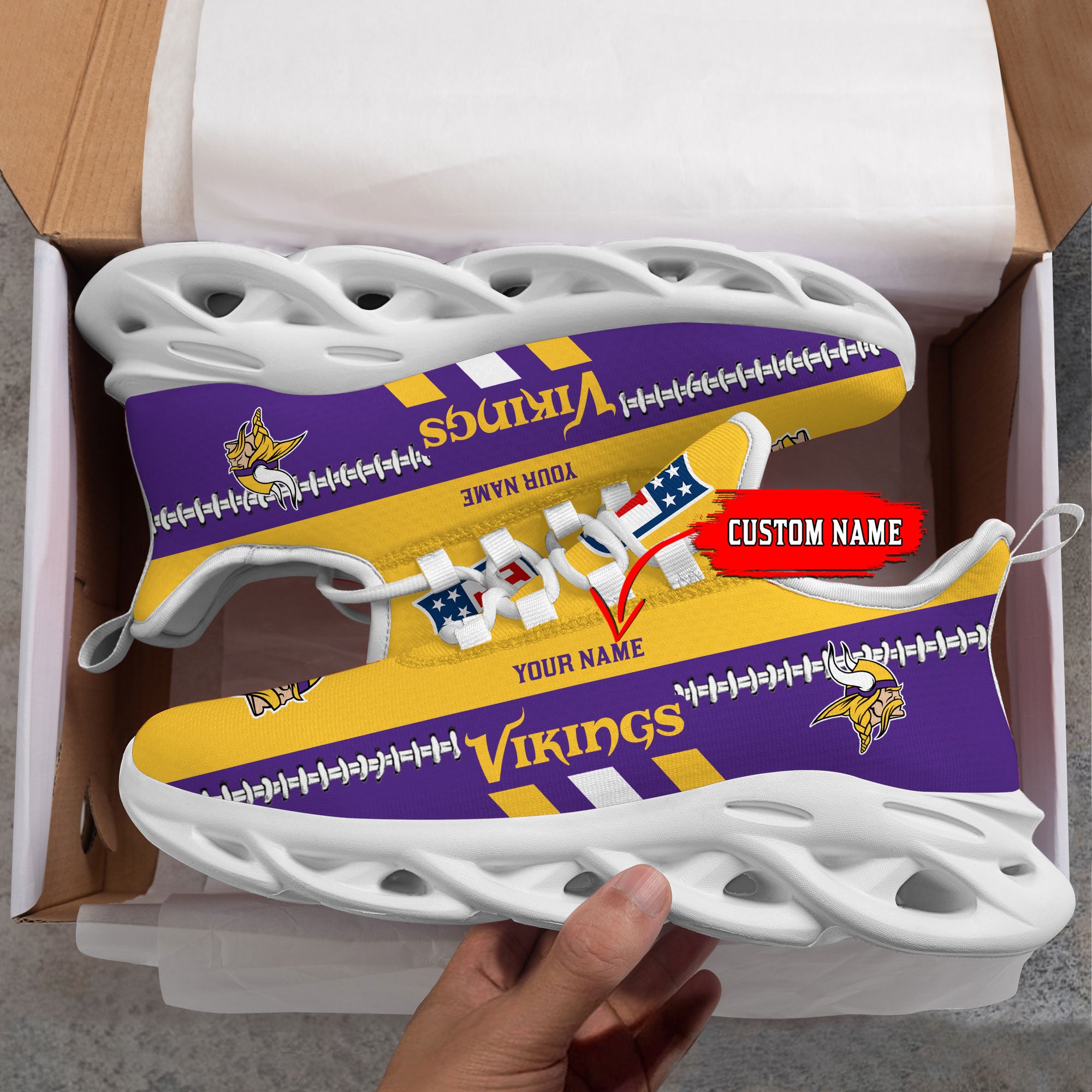 Personalized Minnesota Vikings Max Soul Shoes Sneakers for Men And Women – NFL Football Fan Shoes, Team Sneakers - Image 3