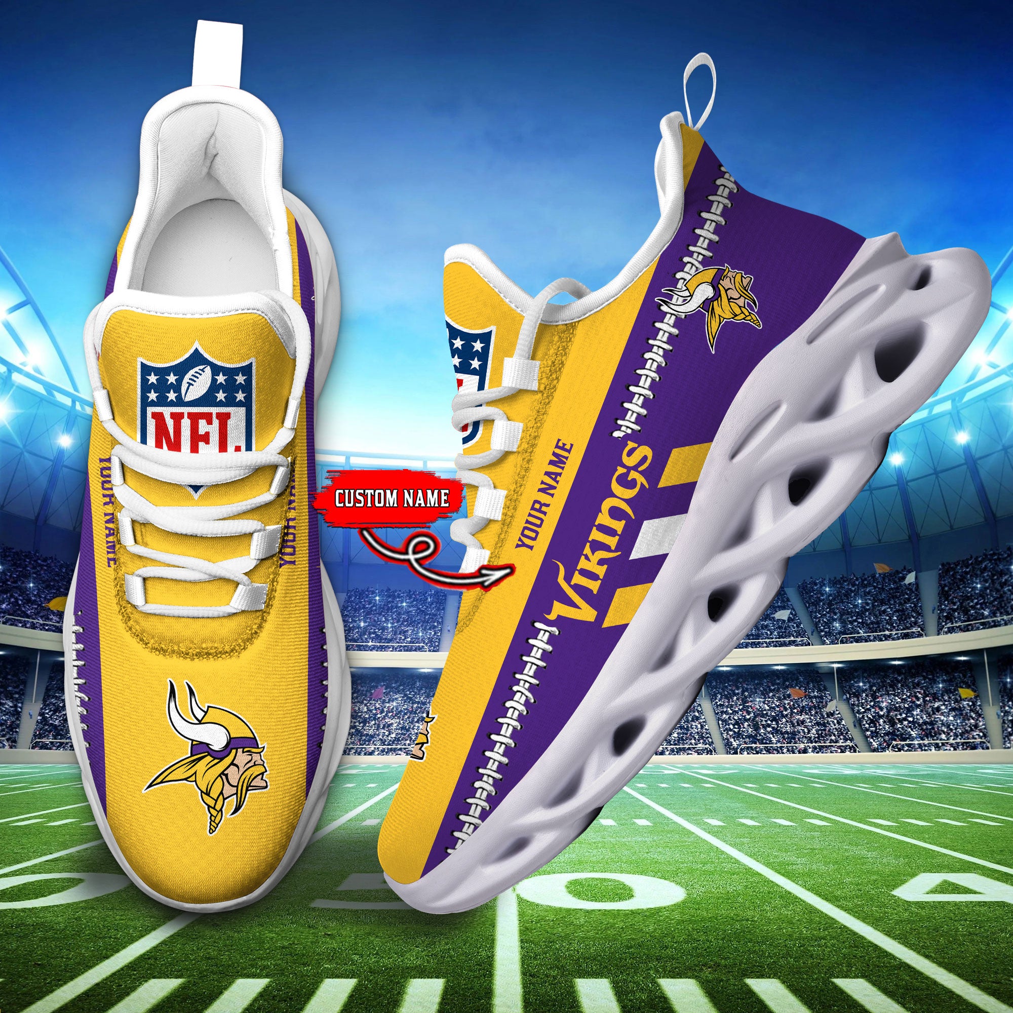 Personalized Minnesota Vikings Max Soul Shoes Sneakers for Men And Women – NFL Football Fan Shoes, Team Sneakers - Image 5