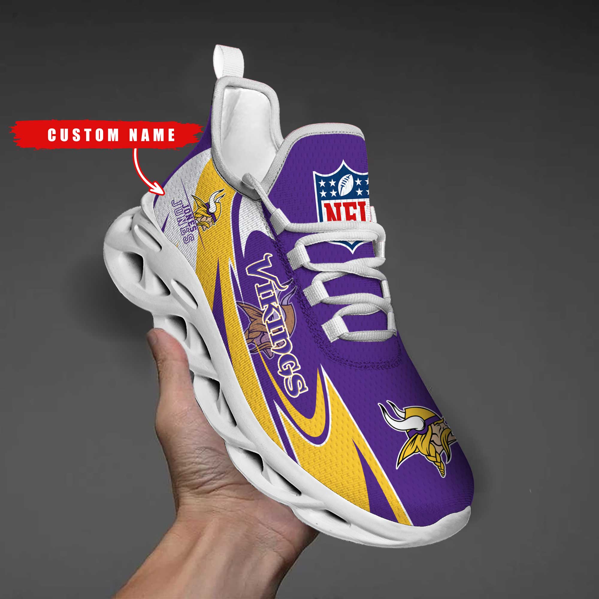 Personalized Minnesota Vikings Max Soul Shoes Sneakers for Men And Women – NFL Football Fan Shoes, Team Sneakers - Image 3