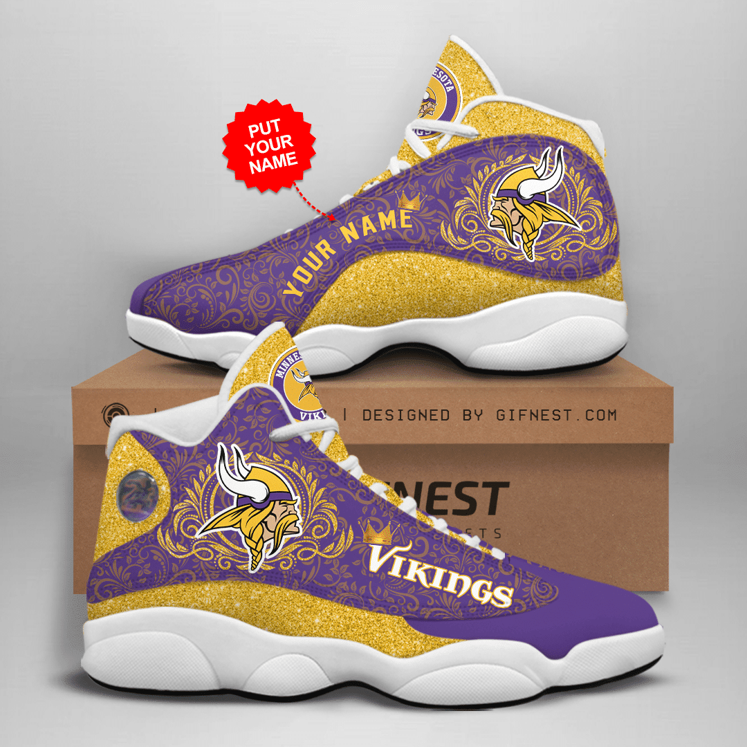 Personalized Minnesota Vikings NFL JD13 Sneakers Shoes for Men & Women | Custom Fan Gift