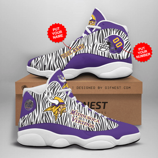 Personalized Minnesota Vikings NFL JD13 Sneakers Shoes for Men & Women | Custom Fan Gift