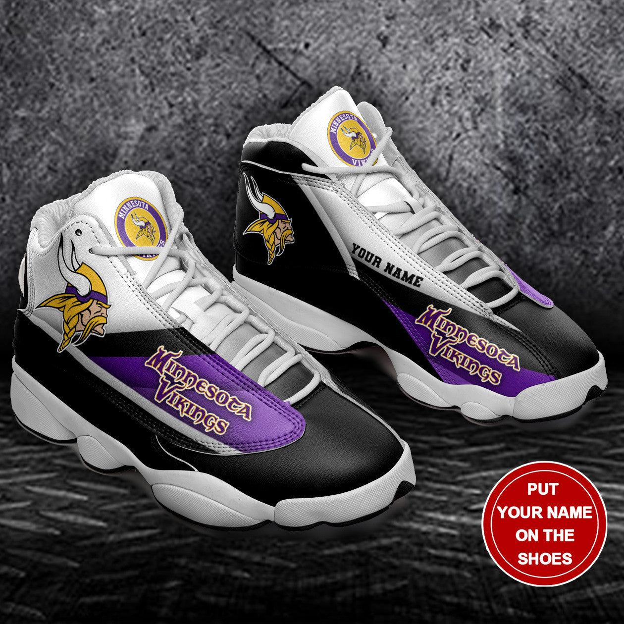 Personalized Minnesota Vikings NFL JD13 Sneakers Shoes for Men & Women | Custom Fan Gift