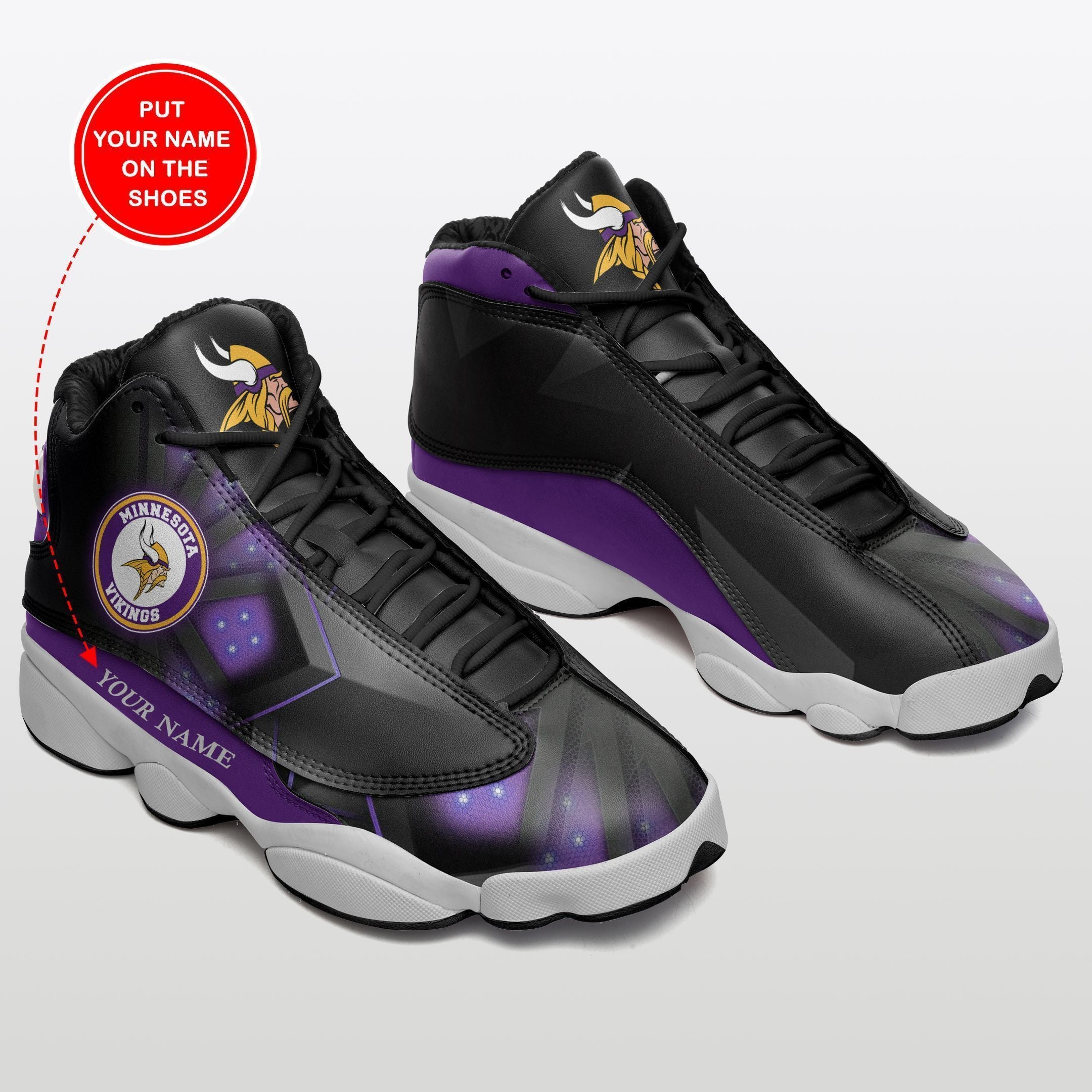 Personalized Minnesota Vikings NFL JD13 Sneakers Shoes for Men & Women | Custom Fan Gift