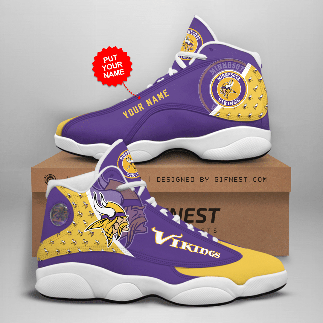 Personalized Minnesota Vikings NFL JD13 Sneakers Shoes for Men & Women | Custom Fan Gift