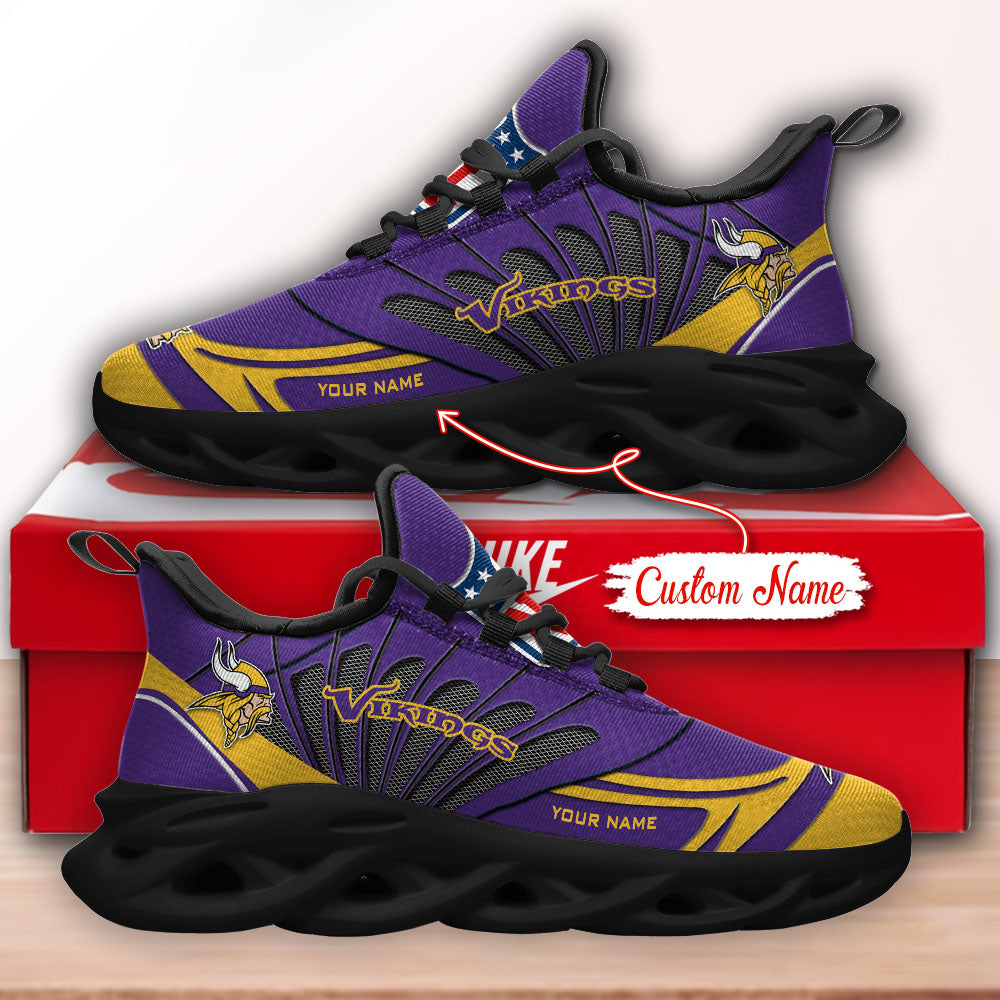 Personalized Minnesota Vikings NFL Max Soul Shoes Sneakers for Men And Women – NFL Football Fan Shoes, Team Sneakers