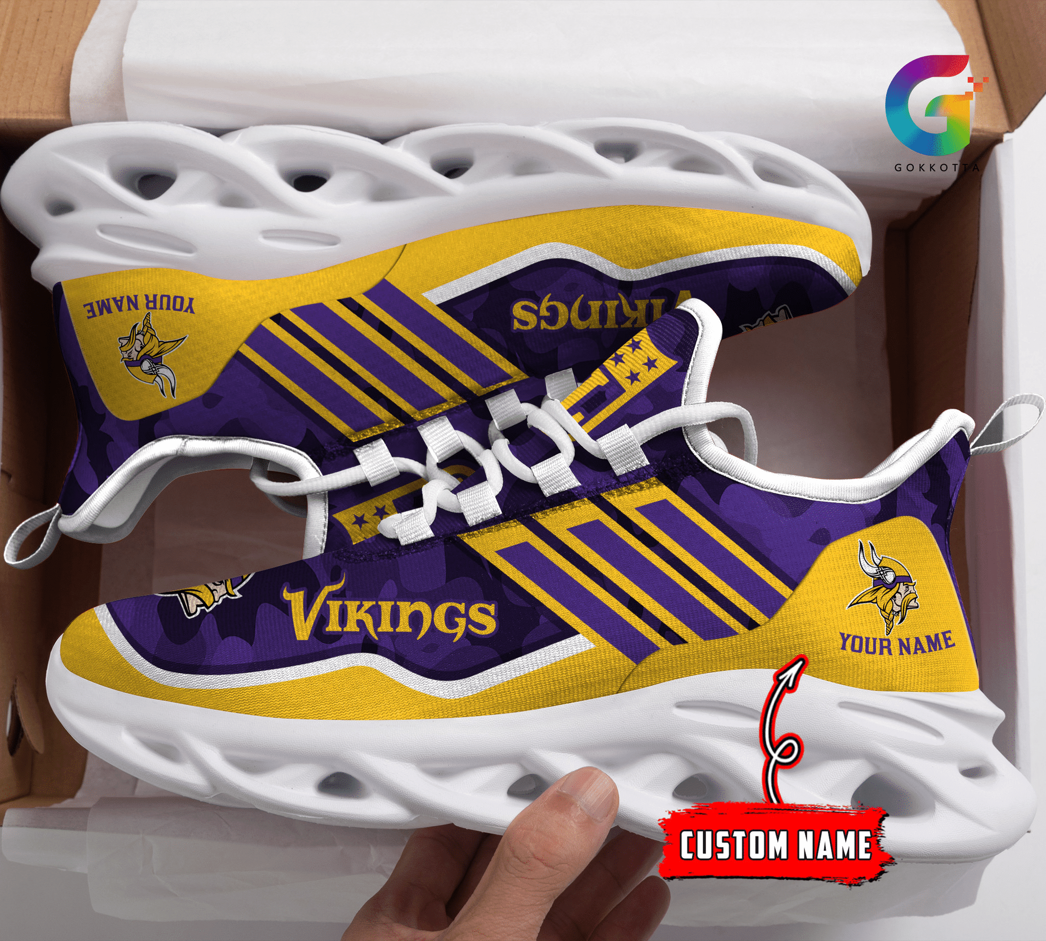 Personalized Minnesota Vikings NFL Max Soul Shoes Sneakers for Men And Women – NFL Football Fan Shoes, Team Sneakers