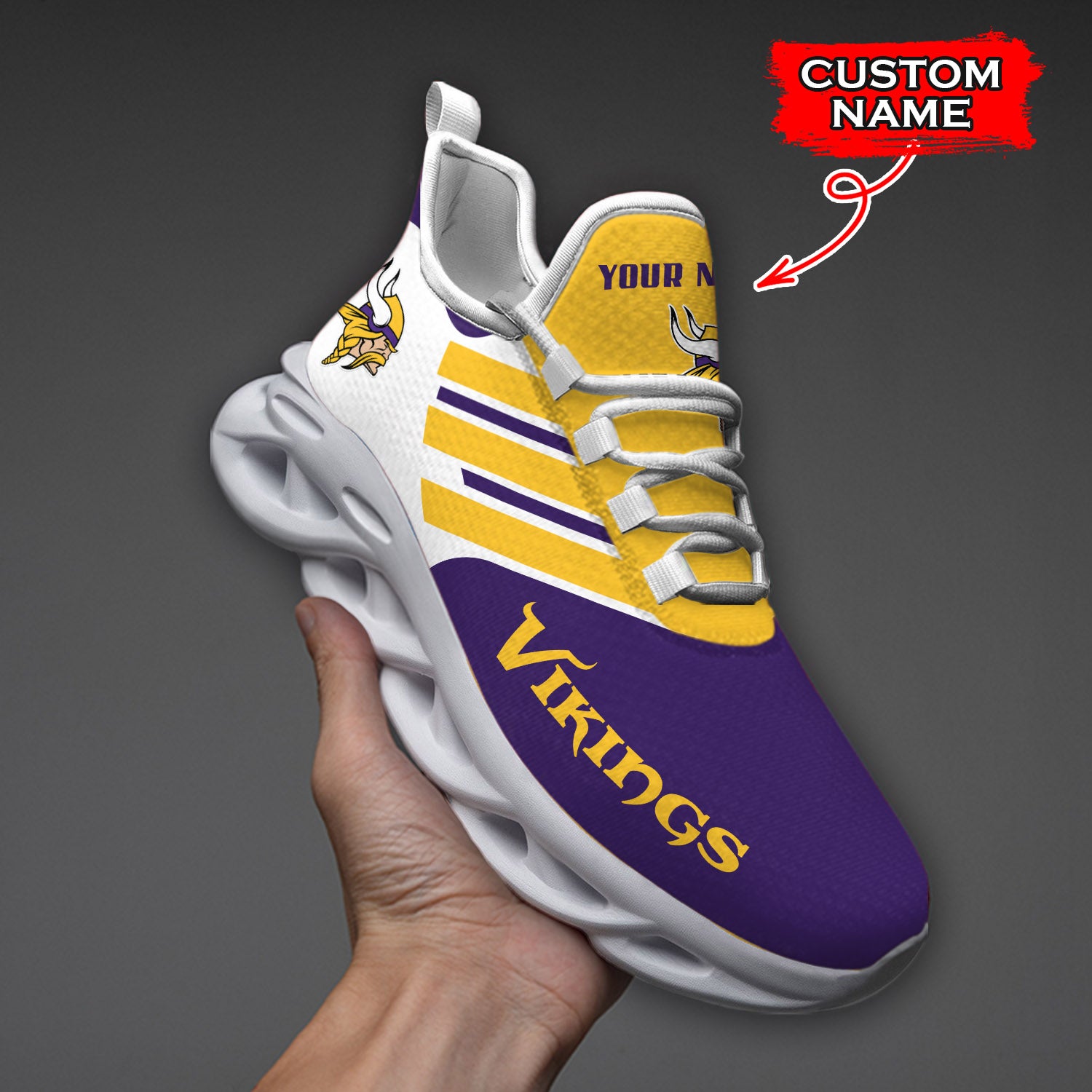 Personalized Minnesota Vikings NFL Max Soul Shoes Sneakers for Men And Women – NFL Football Fan Shoes, Team Sneakers