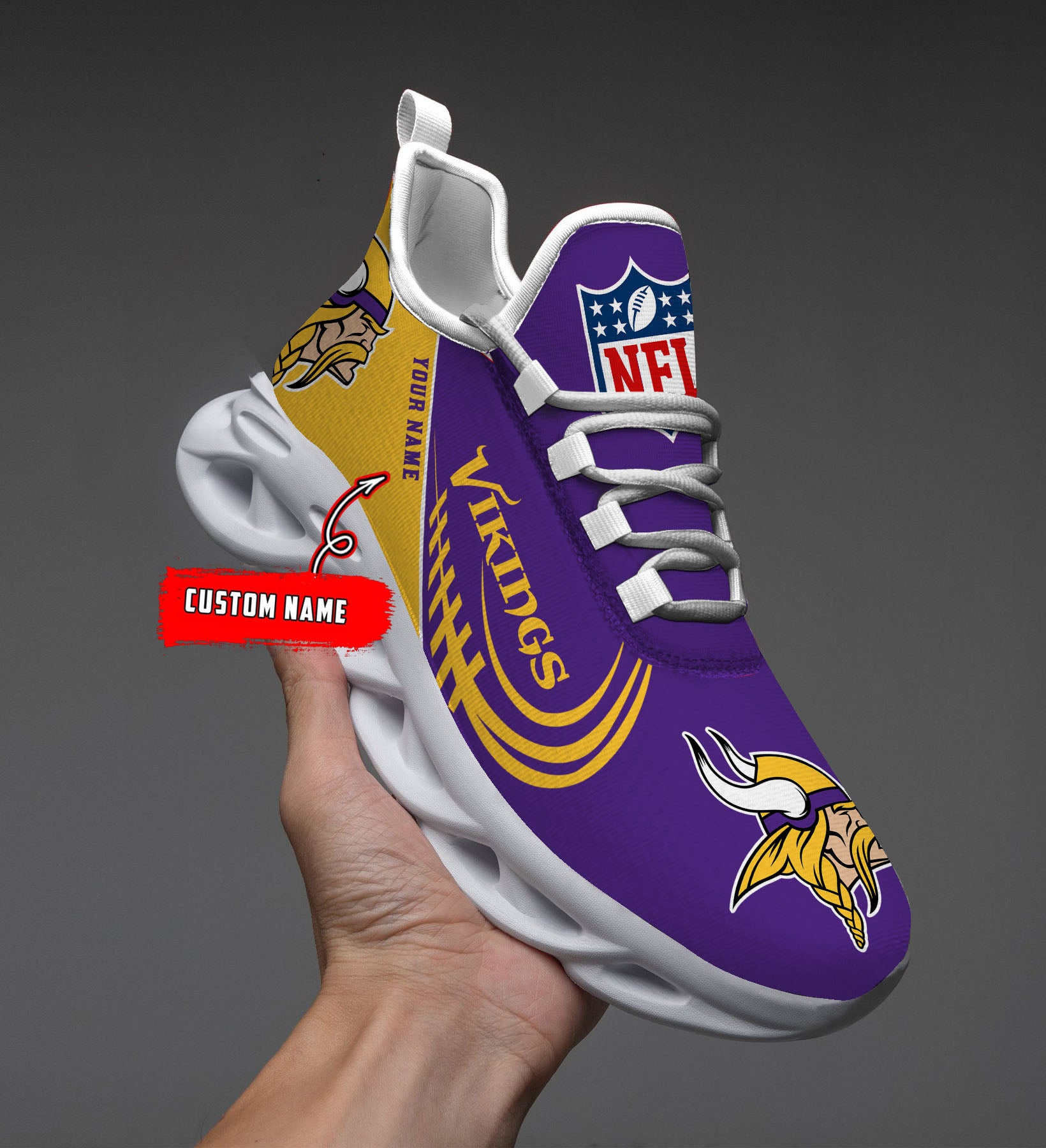 Personalized Minnesota Vikings NFL Max Soul Shoes Sneakers for Men And Women – NFL Football Fan Shoes, Team Sneakers