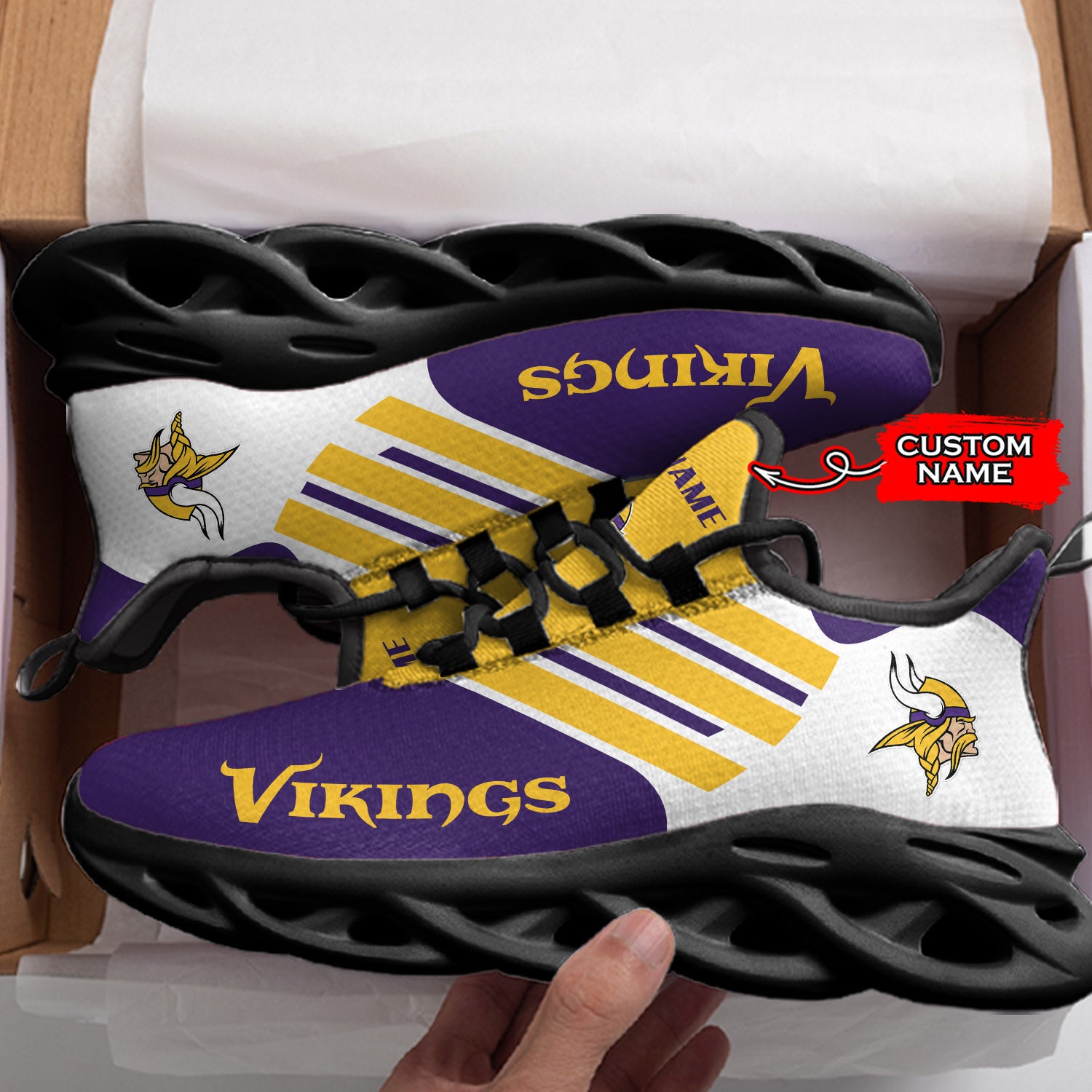 Personalized Minnesota Vikings NFL Max Soul Shoes Sneakers for Men And Women – NFL Football Fan Shoes, Team Sneakers - Image 4