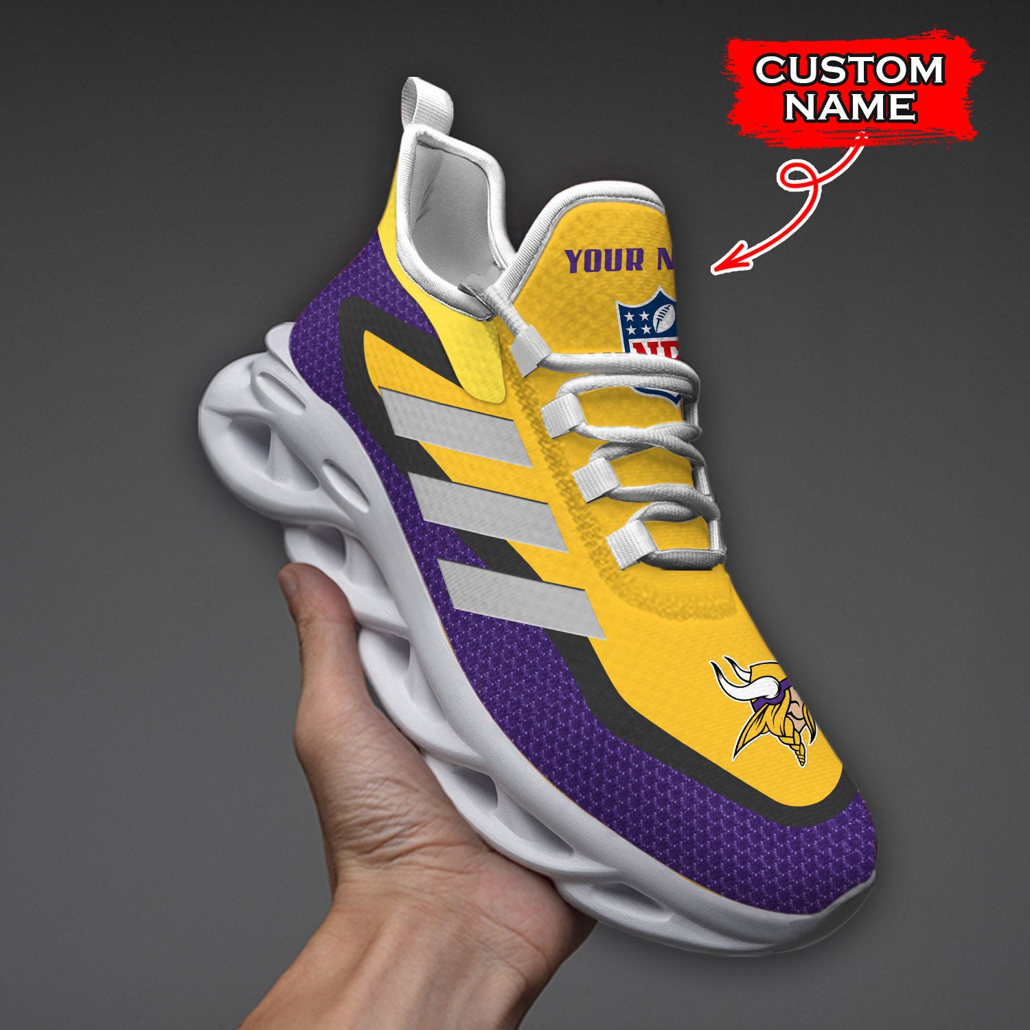 Personalized Minnesota Vikings NFL Max Soul Shoes Sneakers for Men And Women – NFL Football Fan Shoes, Team Sneakers