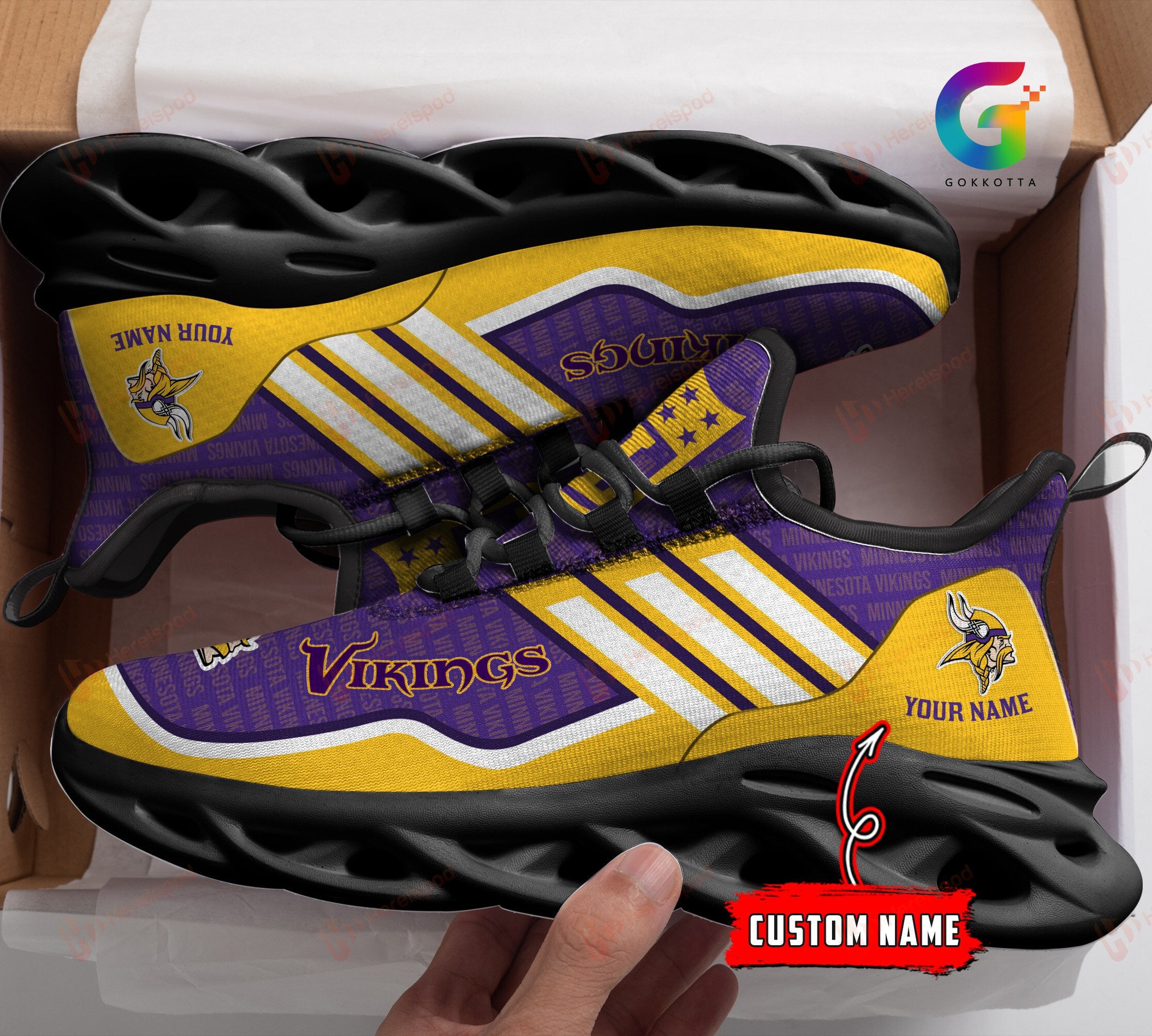 Personalized Minnesota Vikings NFL Max Soul Shoes Sneakers for Men And Women – NFL Football Fan Shoes, Team Sneakers