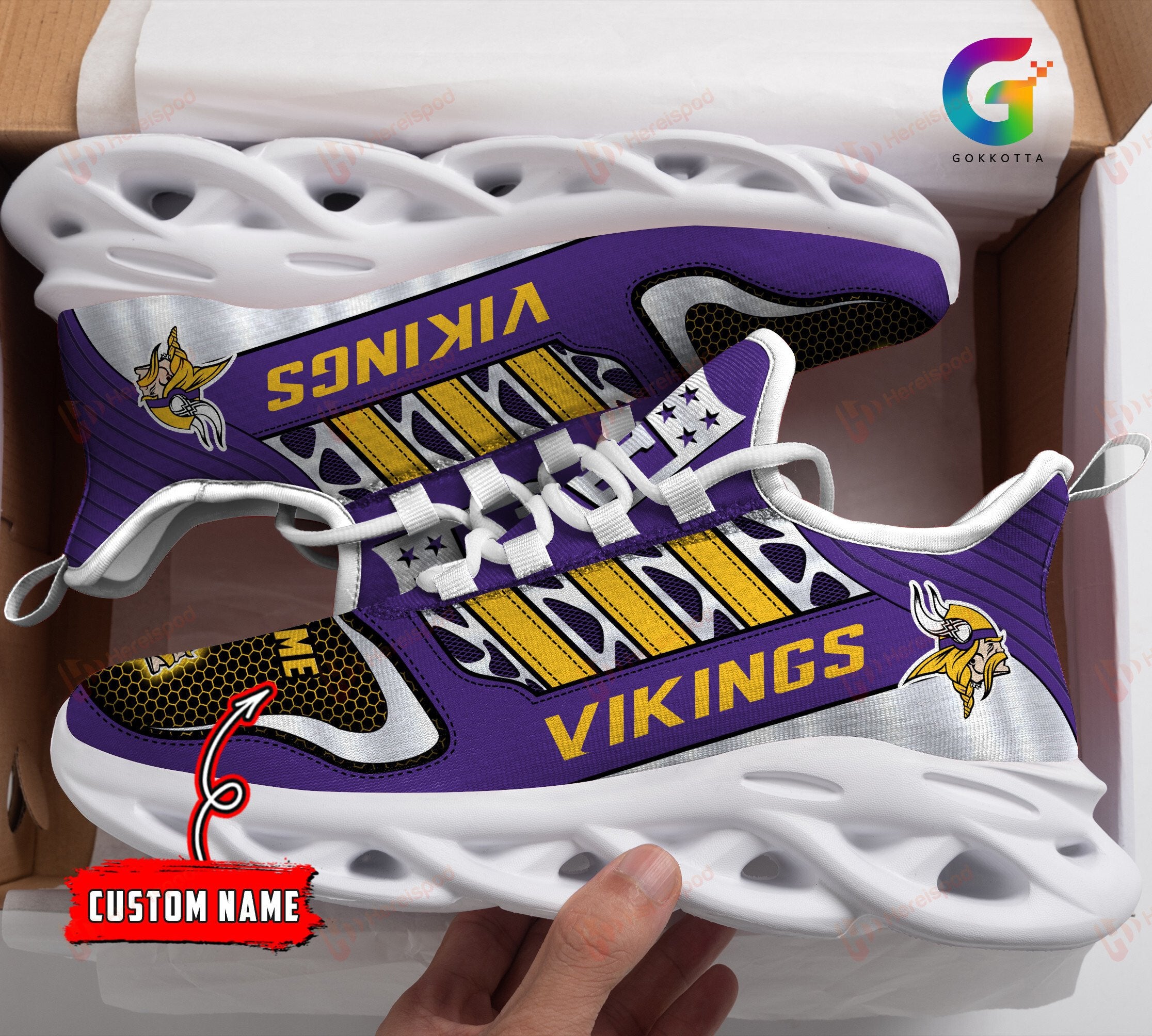 Personalized Minnesota Vikings NFL Max Soul Shoes Sneakers for Men And Women – NFL Football Fan Shoes, Team Sneakers