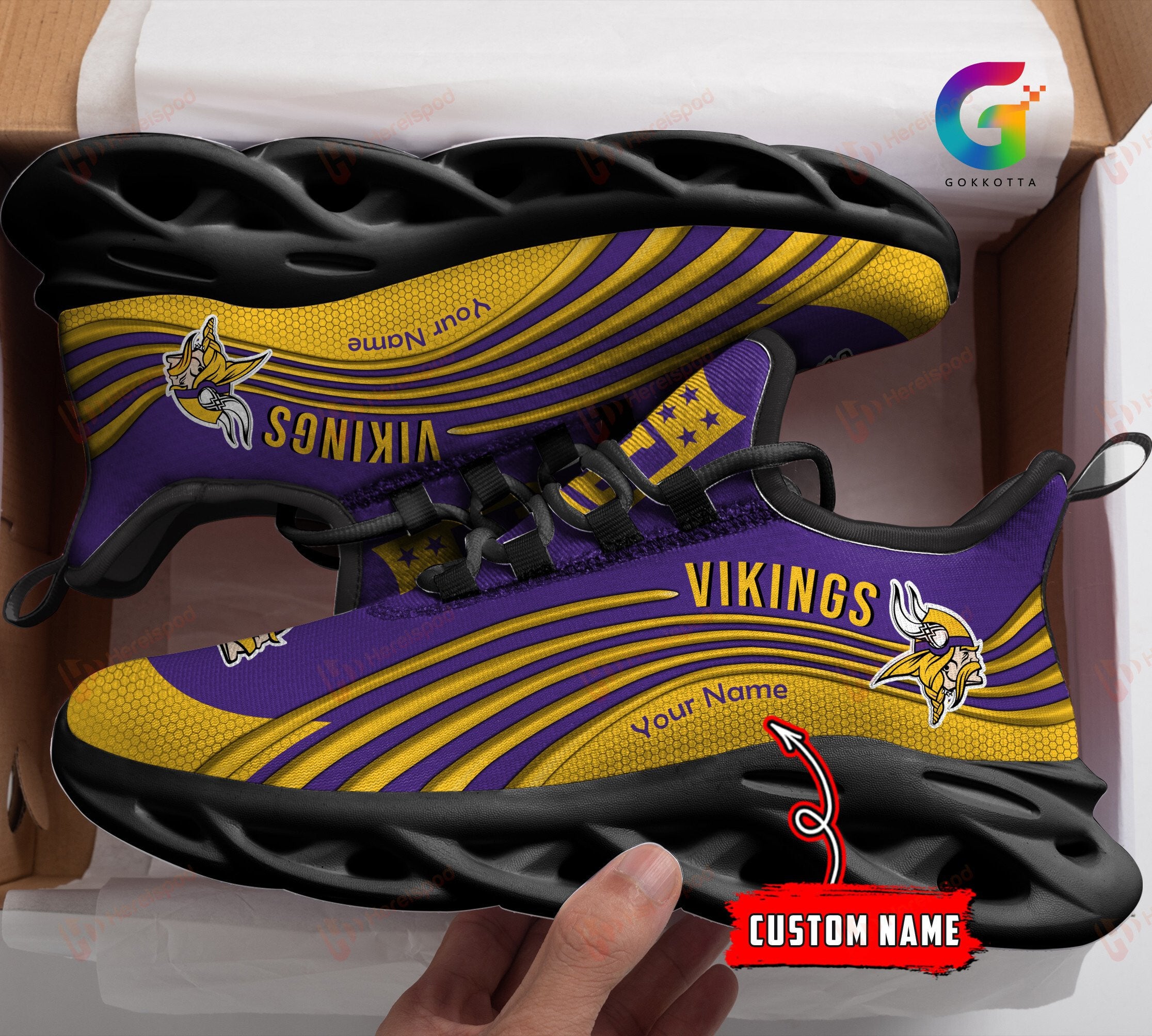 Personalized Minnesota Vikings NFL Max Soul Shoes Sneakers for Men And Women – NFL Football Fan Shoes, Team Sneakers