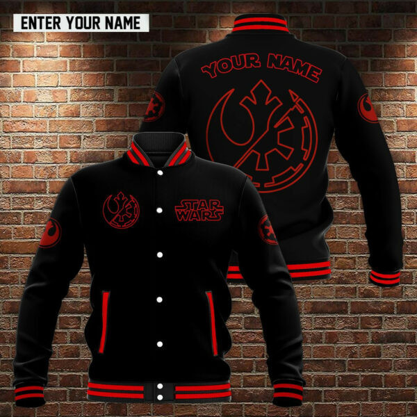 Personalized Name Star Wars Movies Baseball Jacket for Men & Women | Movie Fan Gift