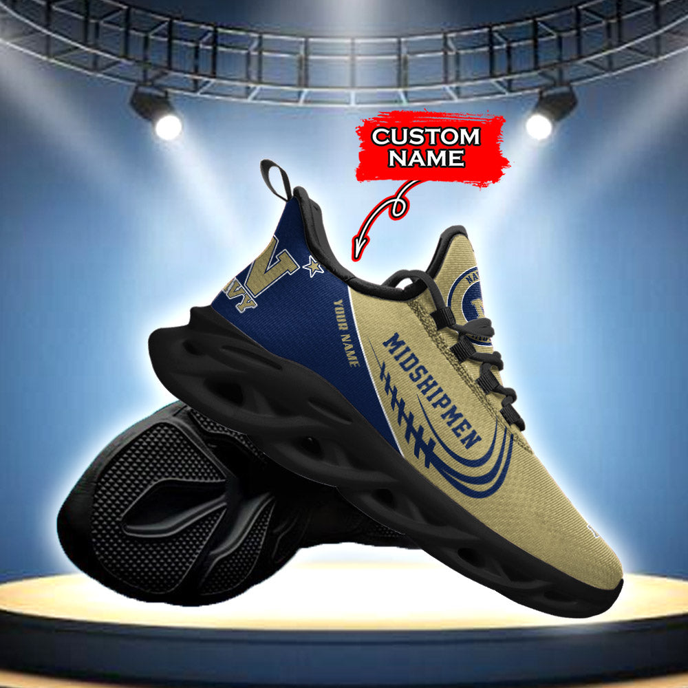 Personalized Navy Midshipmen NCAA Max Soul Shoes Sneakers for Men And Women – NCAA Fan Shoes, Team Sneakers - Image 5
