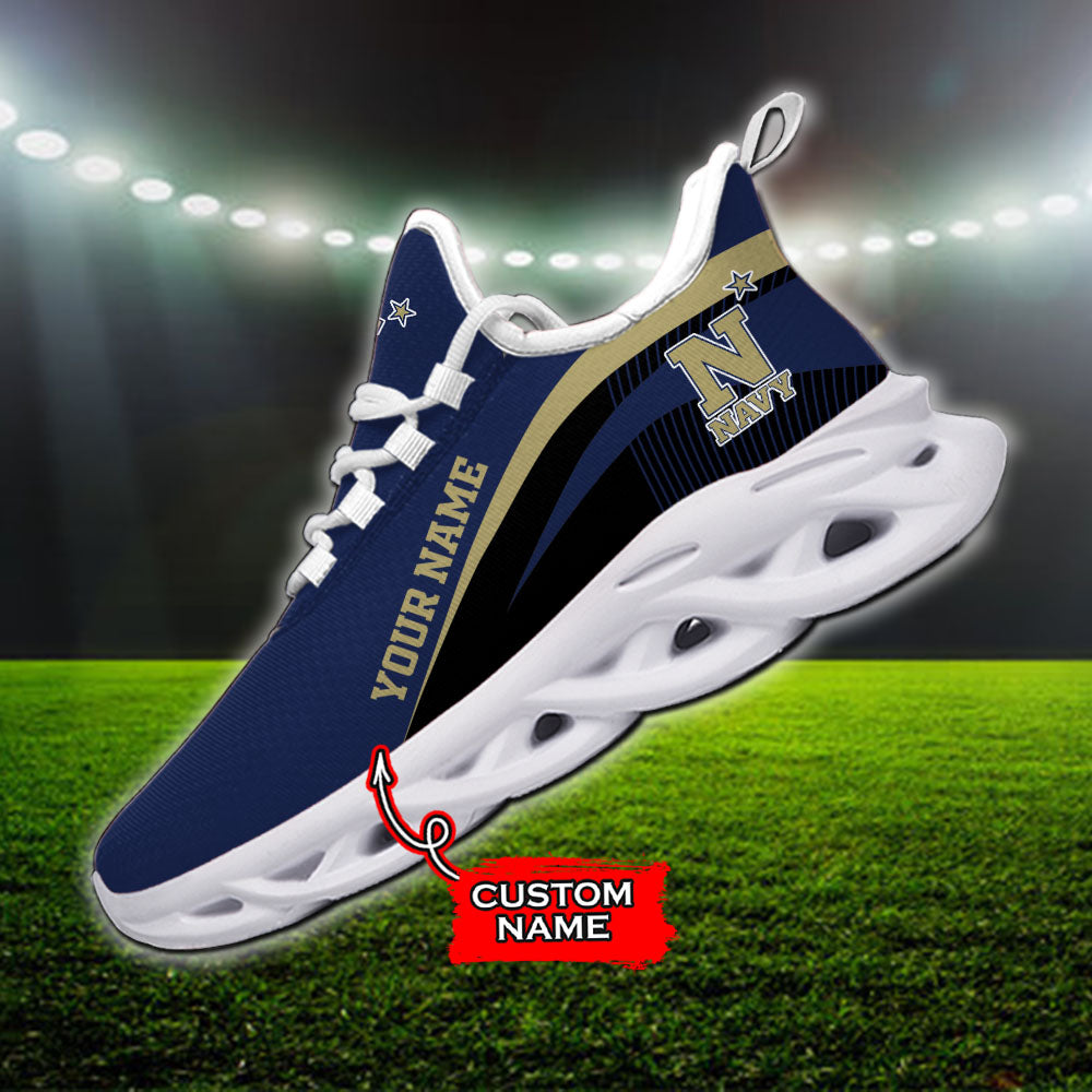 Personalized Navy Midshipmen NCAA Max Soul Shoes Sneakers for Men And Women – NCAA Fan Shoes, Team Sneakers