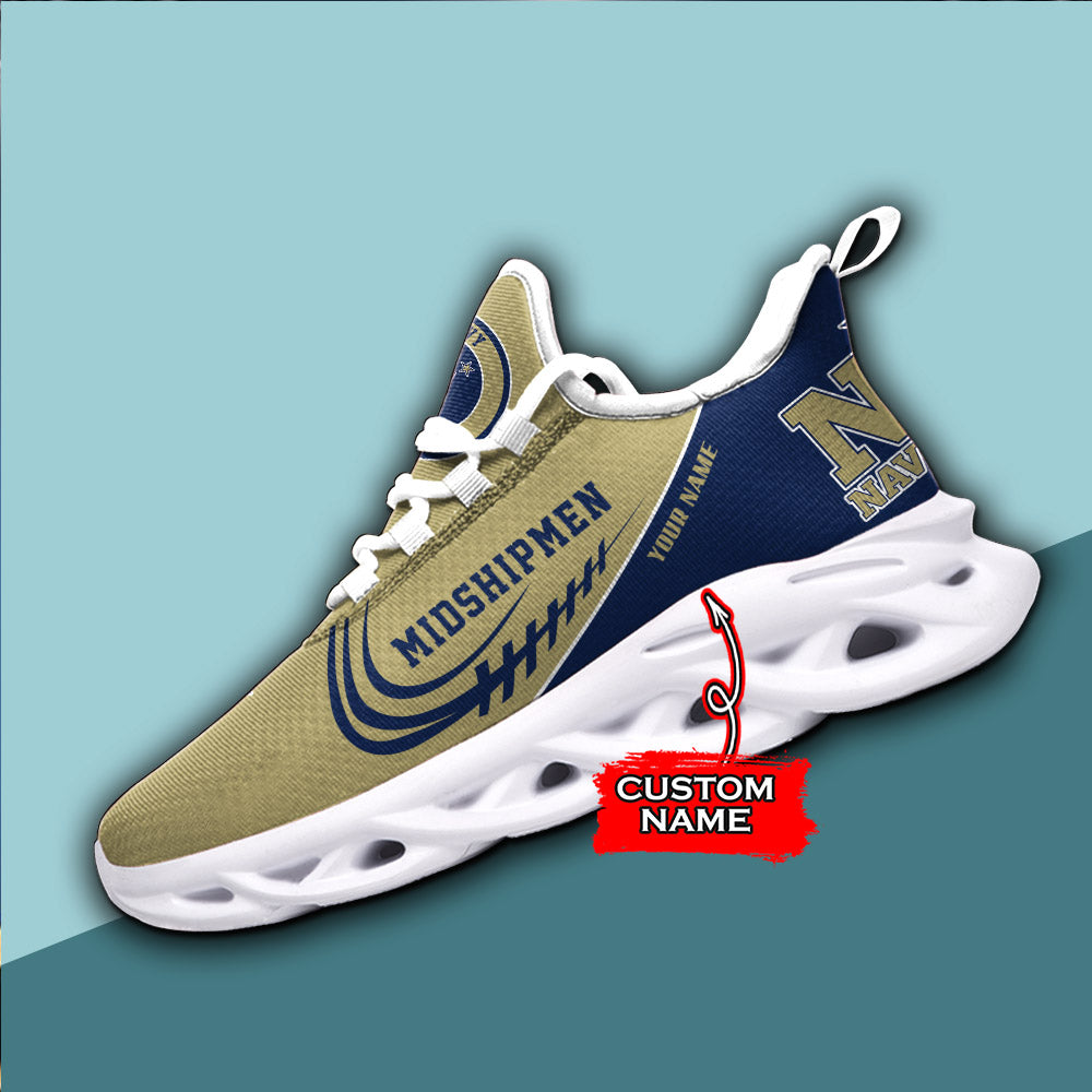 Personalized Navy Midshipmen NCAA Max Soul Shoes Sneakers for Men And Women – NCAA Fan Shoes, Team Sneakers - Image 4