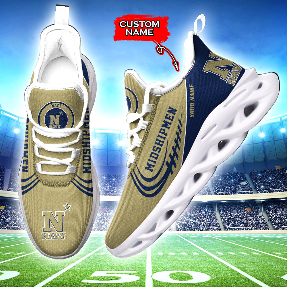 Personalized Navy Midshipmen NCAA Max Soul Shoes Sneakers for Men And Women – NCAA Fan Shoes, Team Sneakers