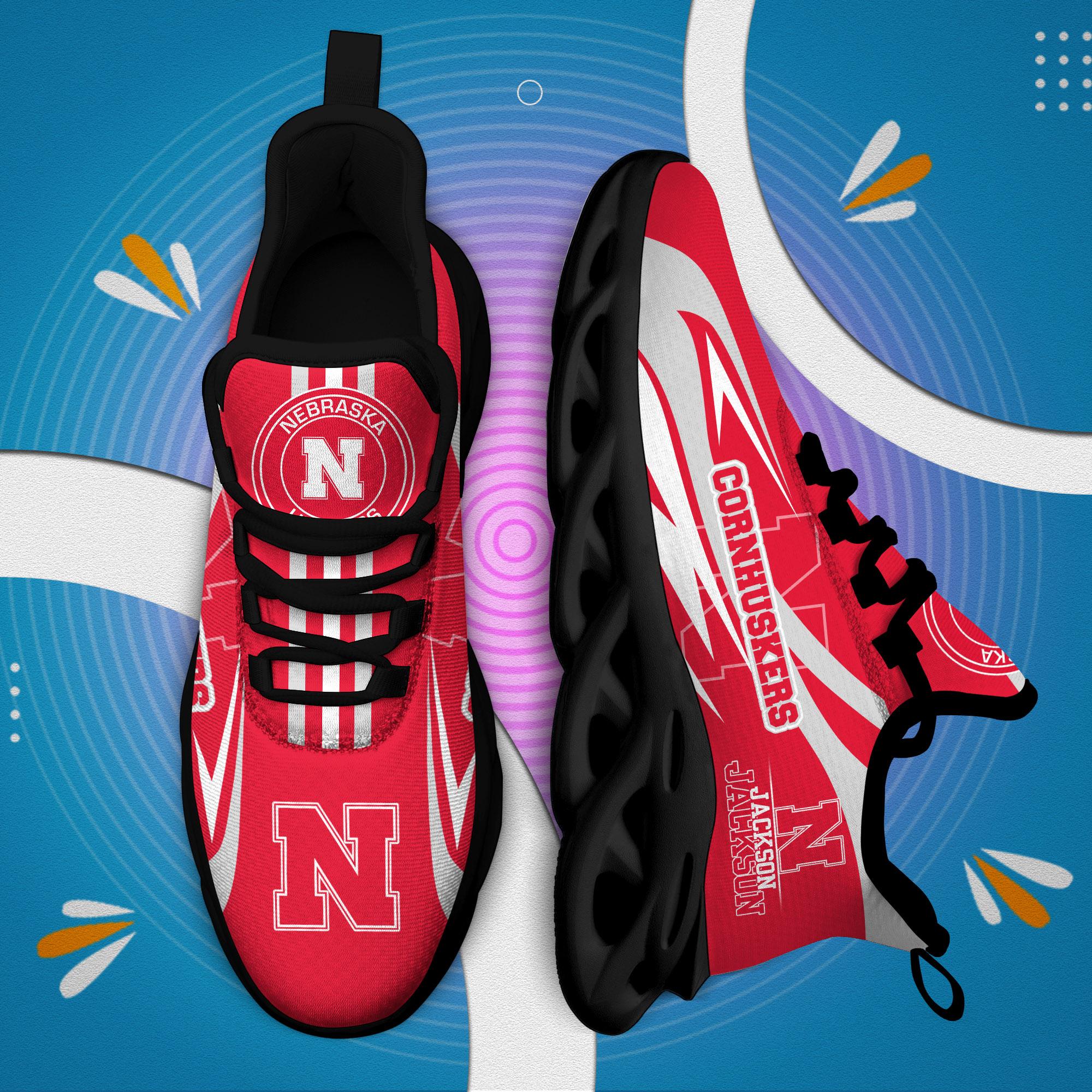 Personalized Nebraska Cornhuskers Max Soul Shoes Sneakers for Men And Women – NCAA Fan Shoes, Team Sneakers - Image 4