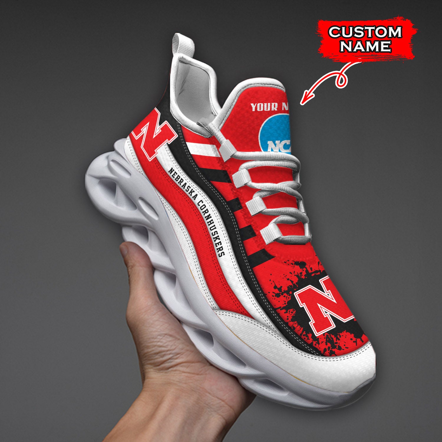 Personalized Nebraska Cornhuskers NCAA Max Soul Shoes Sneakers for Men And Women – NCAA Fan Shoes, Team Sneakers