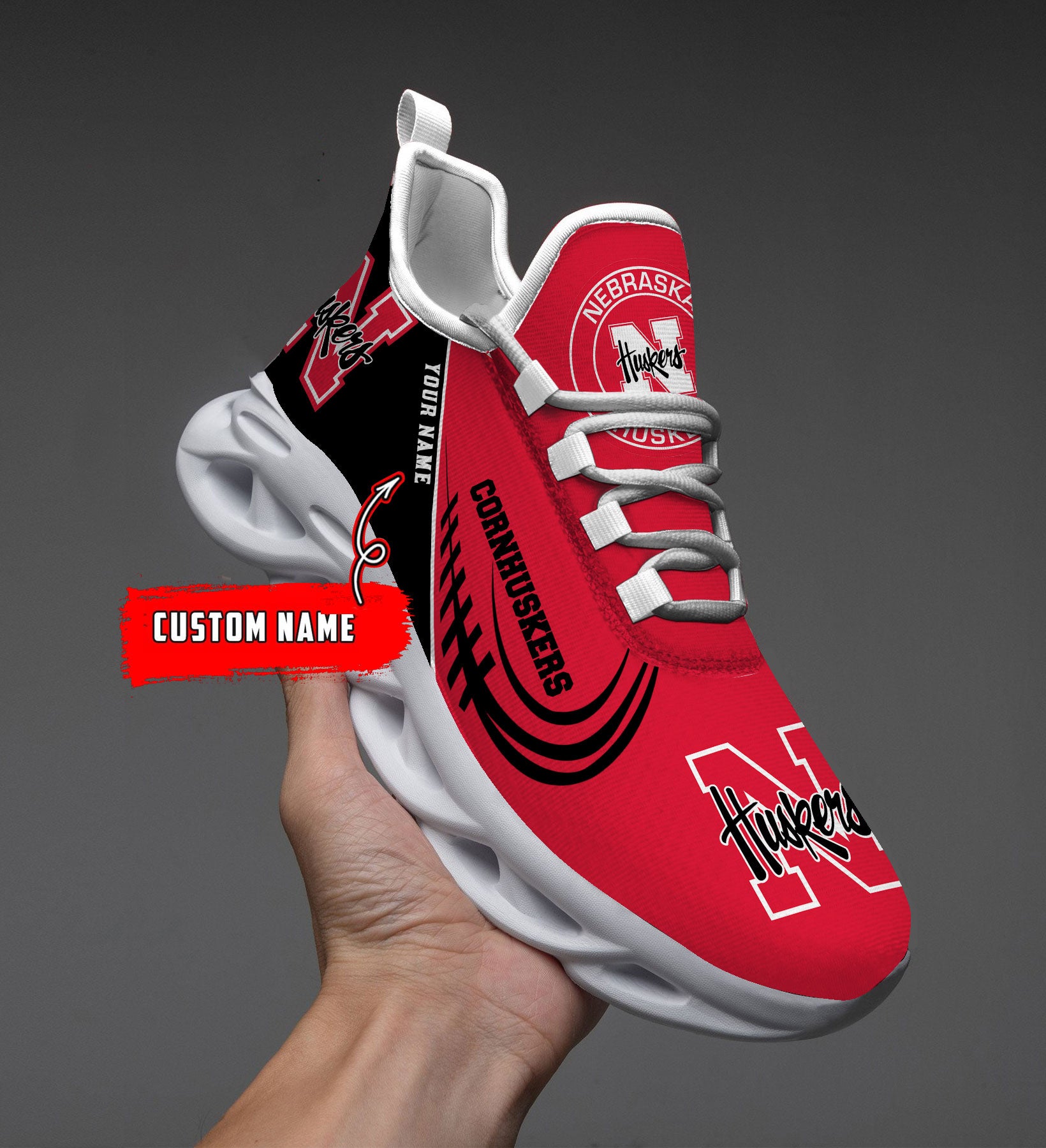 Personalized Nebraska Cornhuskers NCAA Max Soul Shoes Sneakers for Men And Women – NCAA Fan Shoes, Team Sneakers