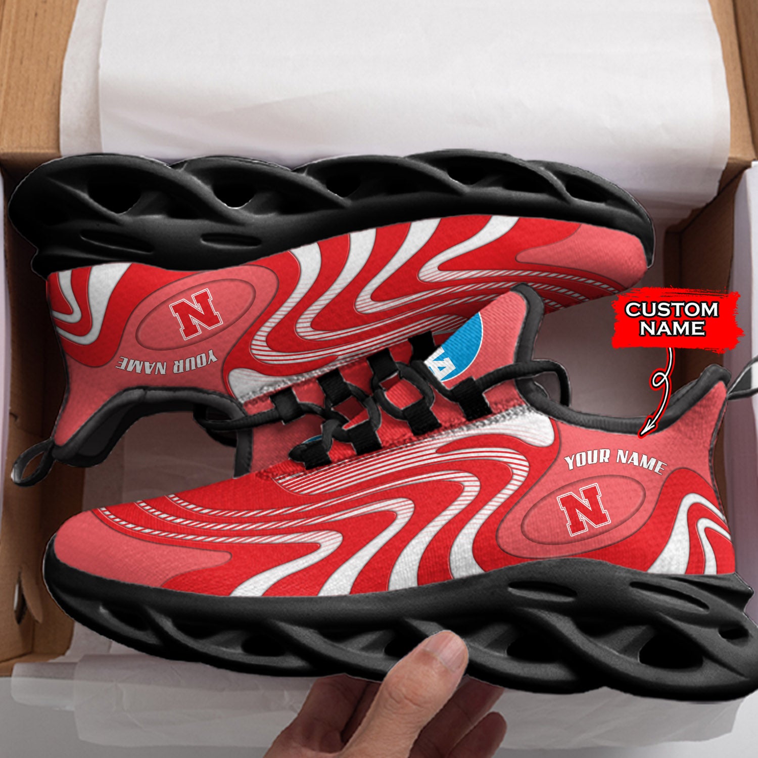 Personalized Nebraska Cornhuskers NCAA Max Soul Shoes Sneakers for Men And Women – NCAA Fan Shoes, Team Sneakers - Image 4