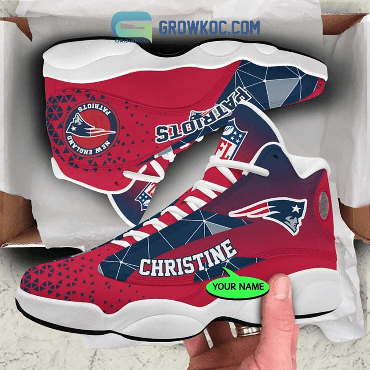 Personalized New England Patriots JD13 Sneakers Shoes for Men & Women | Custom Fan Gift