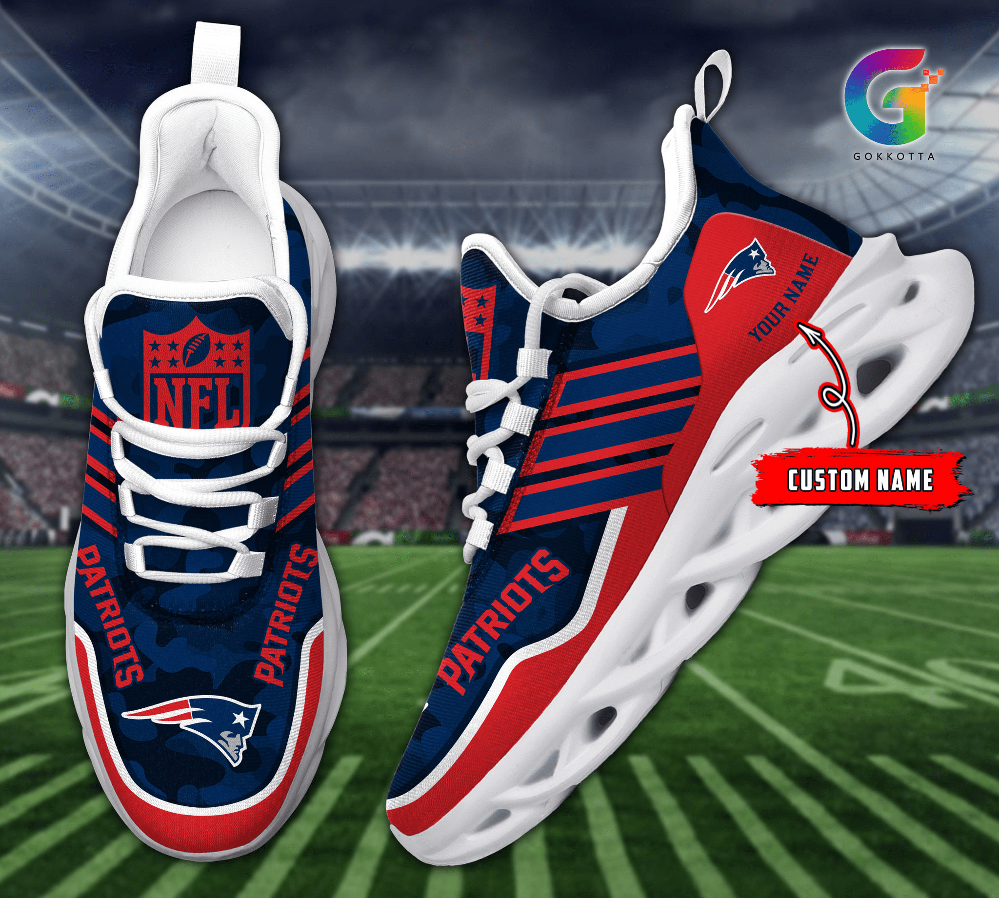 Personalized New England Patriots Max Soul Shoes Sneakers for Men And Women – NFL Football Fan Shoes, Team Sneakers