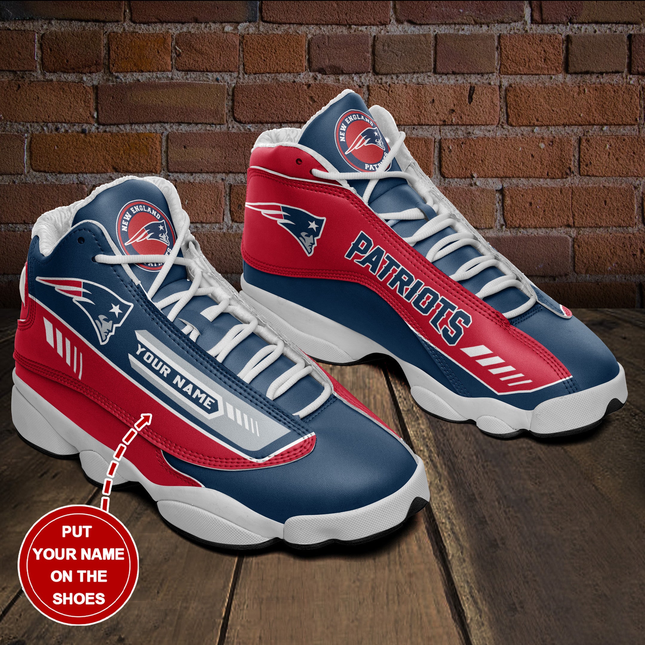 Personalized New England Patriots NFL JD13 Sneakers Shoes for Men & Women | Custom Fan Gift