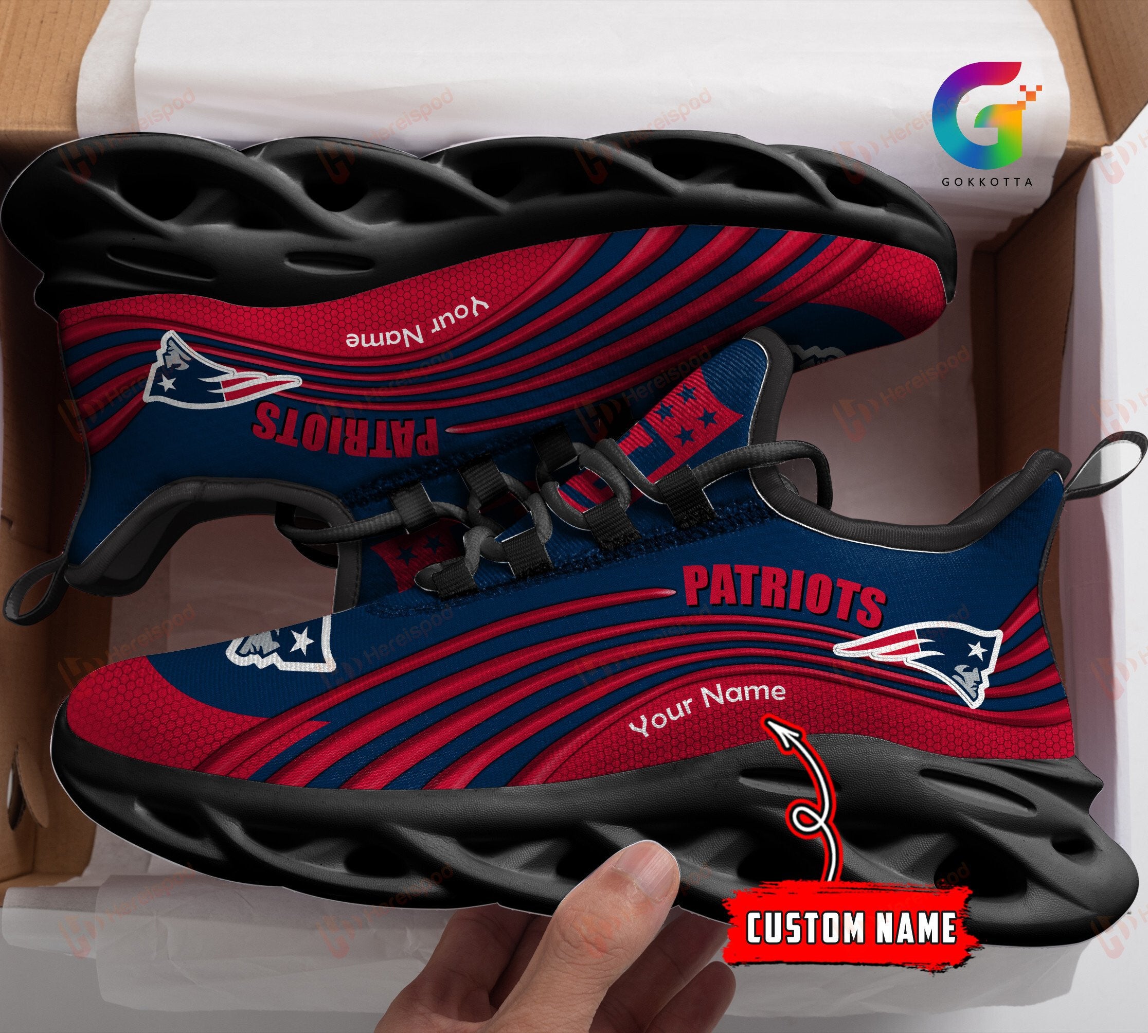 Personalized New England Patriots NFL Max Soul Shoes Sneakers for Men And Women – NFL Football Fan Shoes, Team Sneakers
