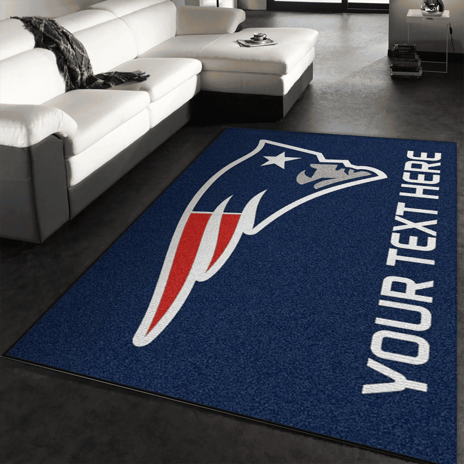 Personalized New England Patriots Personalized Accent Rug Rectangle Area Rug – Full Print Carpet For Living Room & Bedroom Home Decor